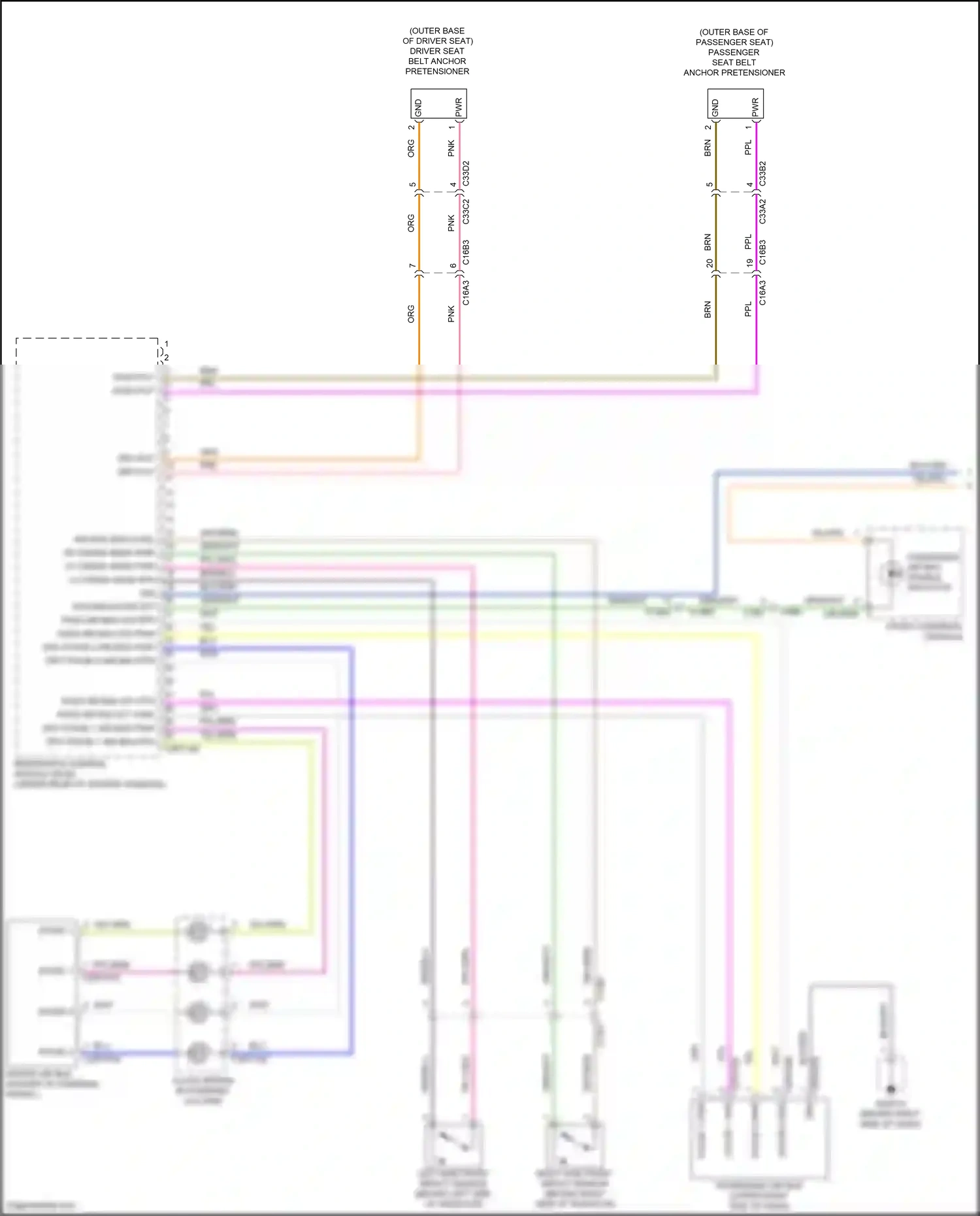 Wiring diagram left side front impact sensor for Jaguar XF II (2015-2020) (1 of 1)