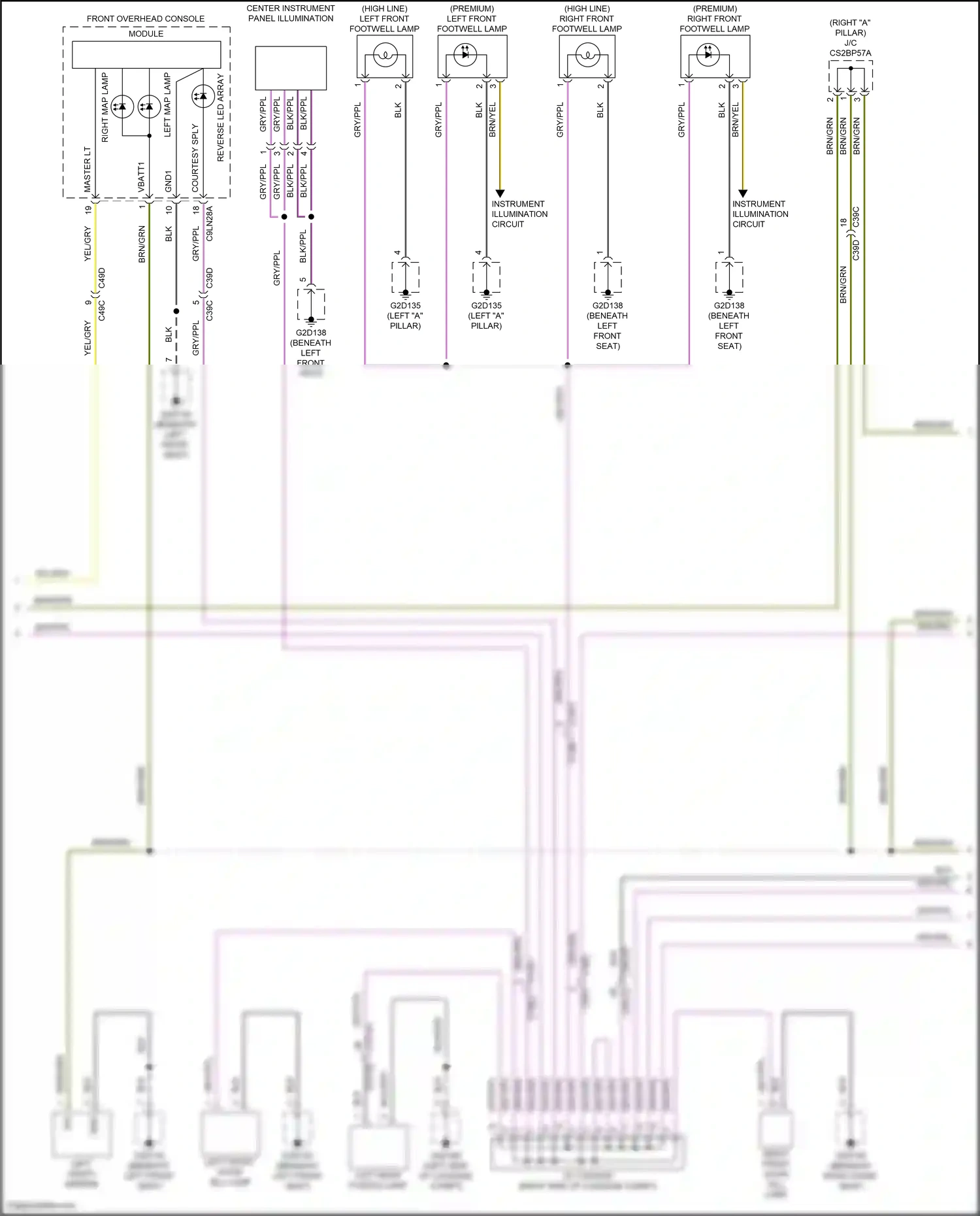 Wiring diagram left vanity mirror for Jaguar XF II (2015-2020) (1 of 2)