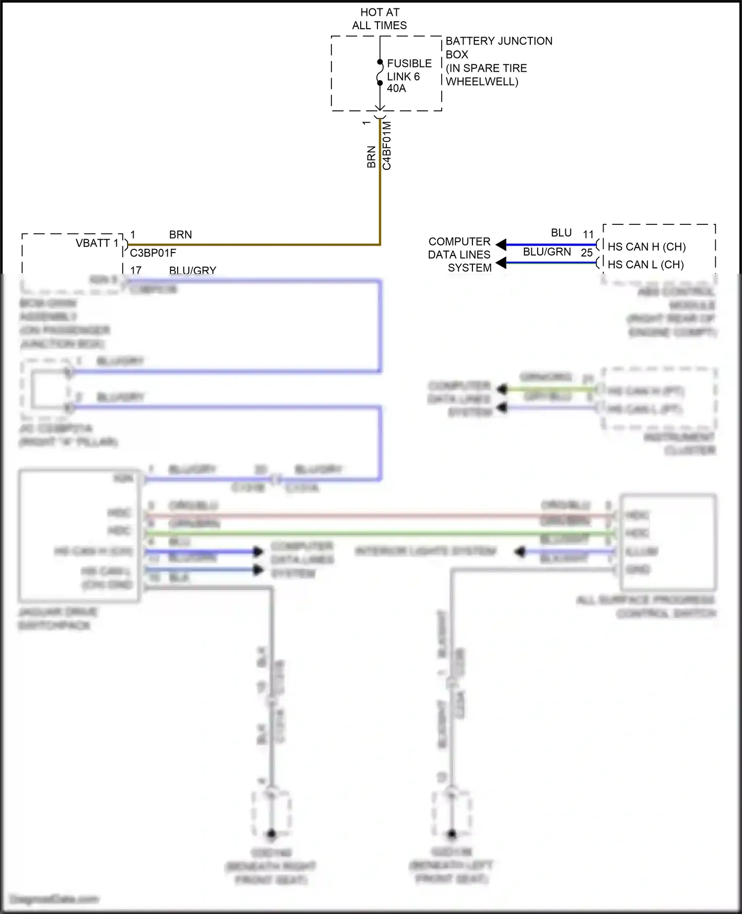 Wiring diagram org/blu for Jaguar XF II (2015-2020) (5 of 11)