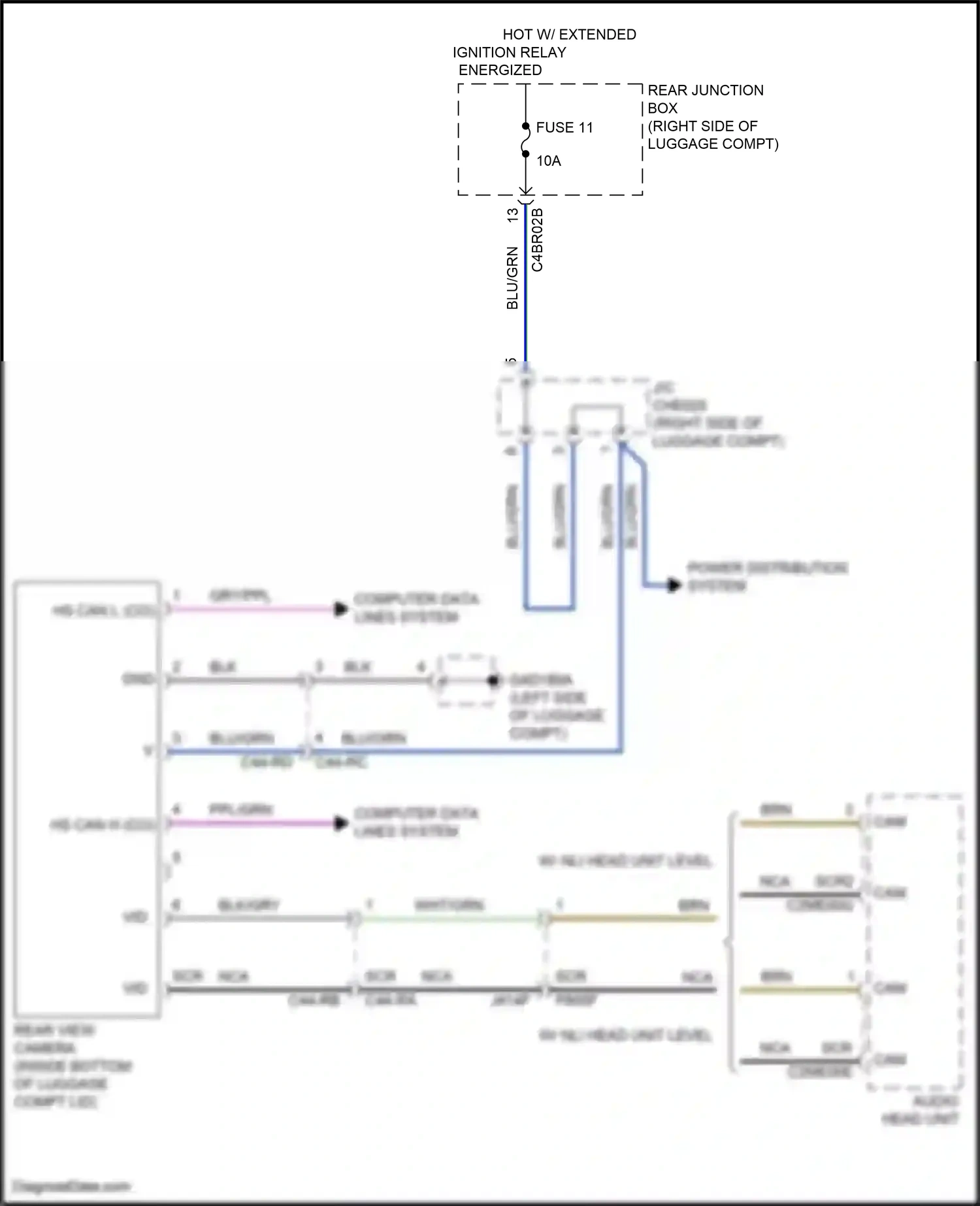 Wiring diagram power distribution system for Jaguar XF II (2015-2020) (10 of 11)