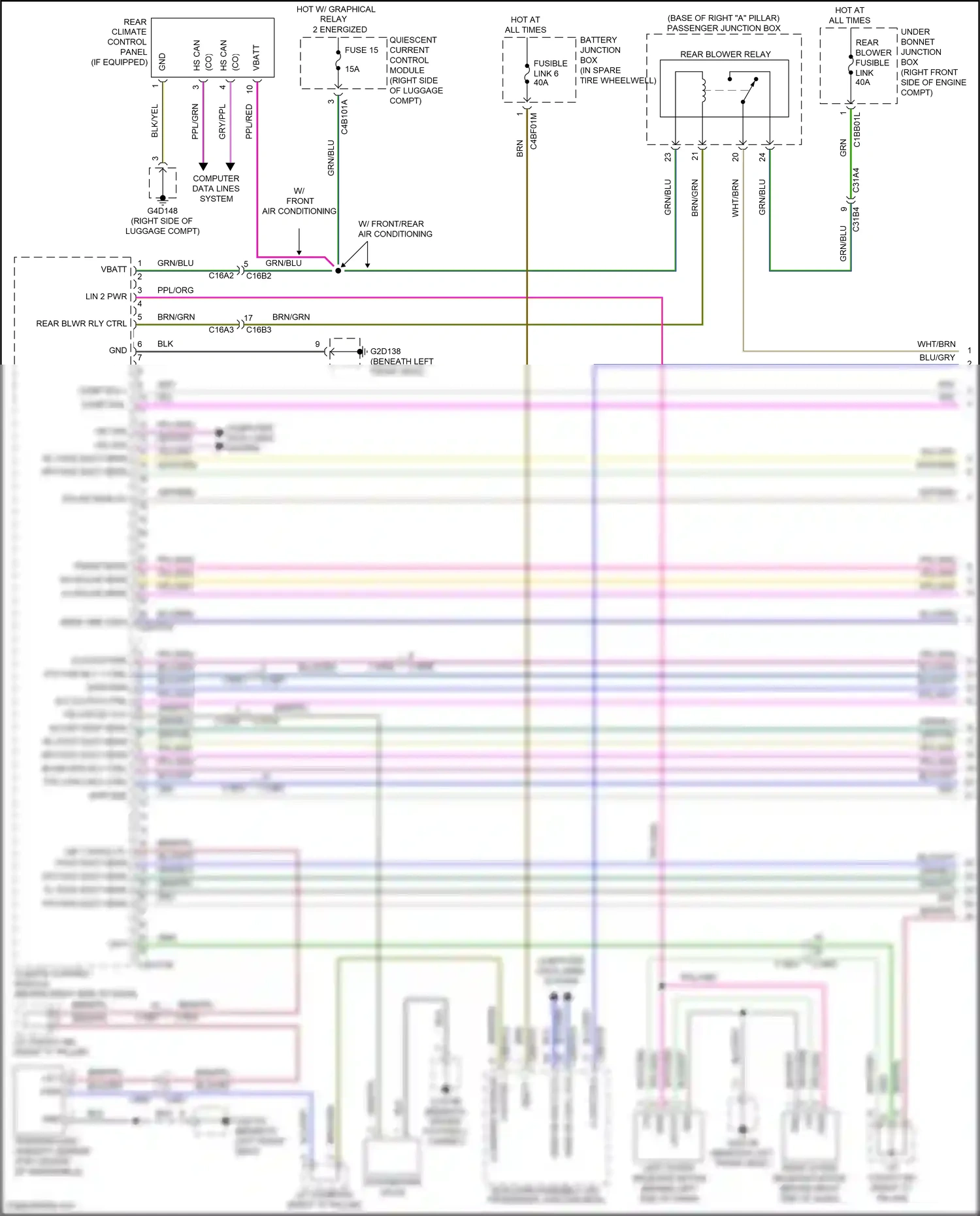 Wiring diagram quiescent current control module for Jaguar XF II (2015-2020) (11 of 13)