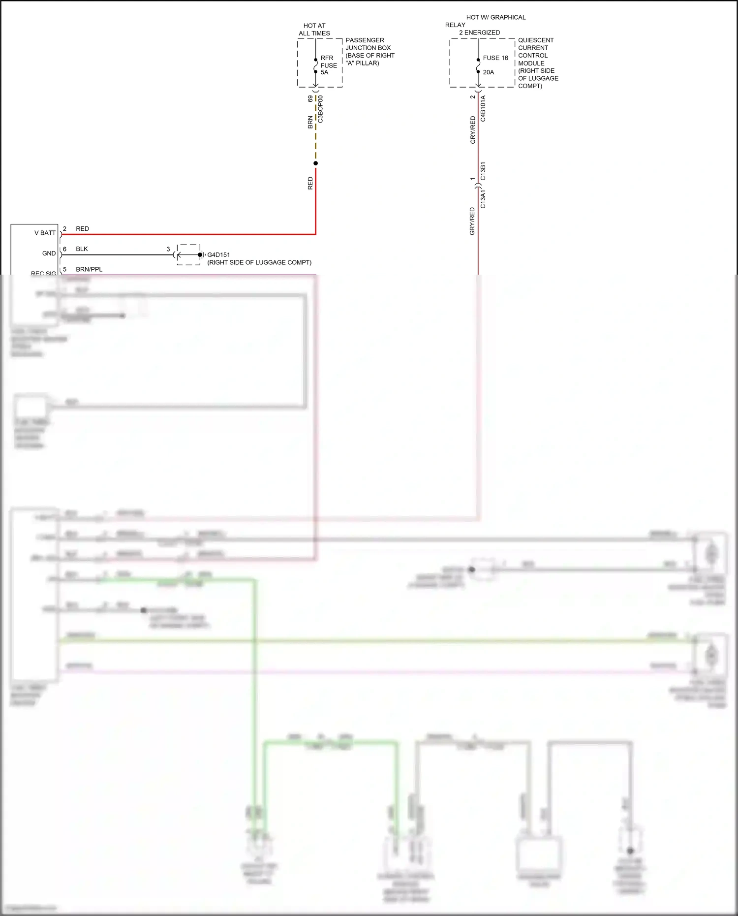 Wiring diagram quiescent current control module for Jaguar XF II (2015-2020) (13 of 13)