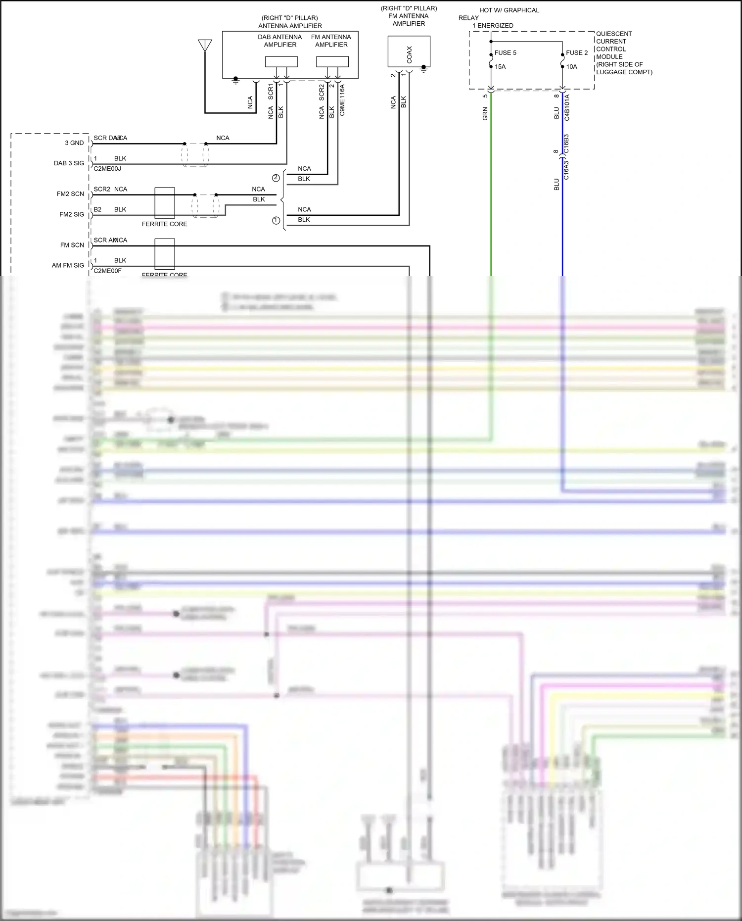 Wiring diagram quiescent current control module for Jaguar XF II (2015-2020) (2 of 13)