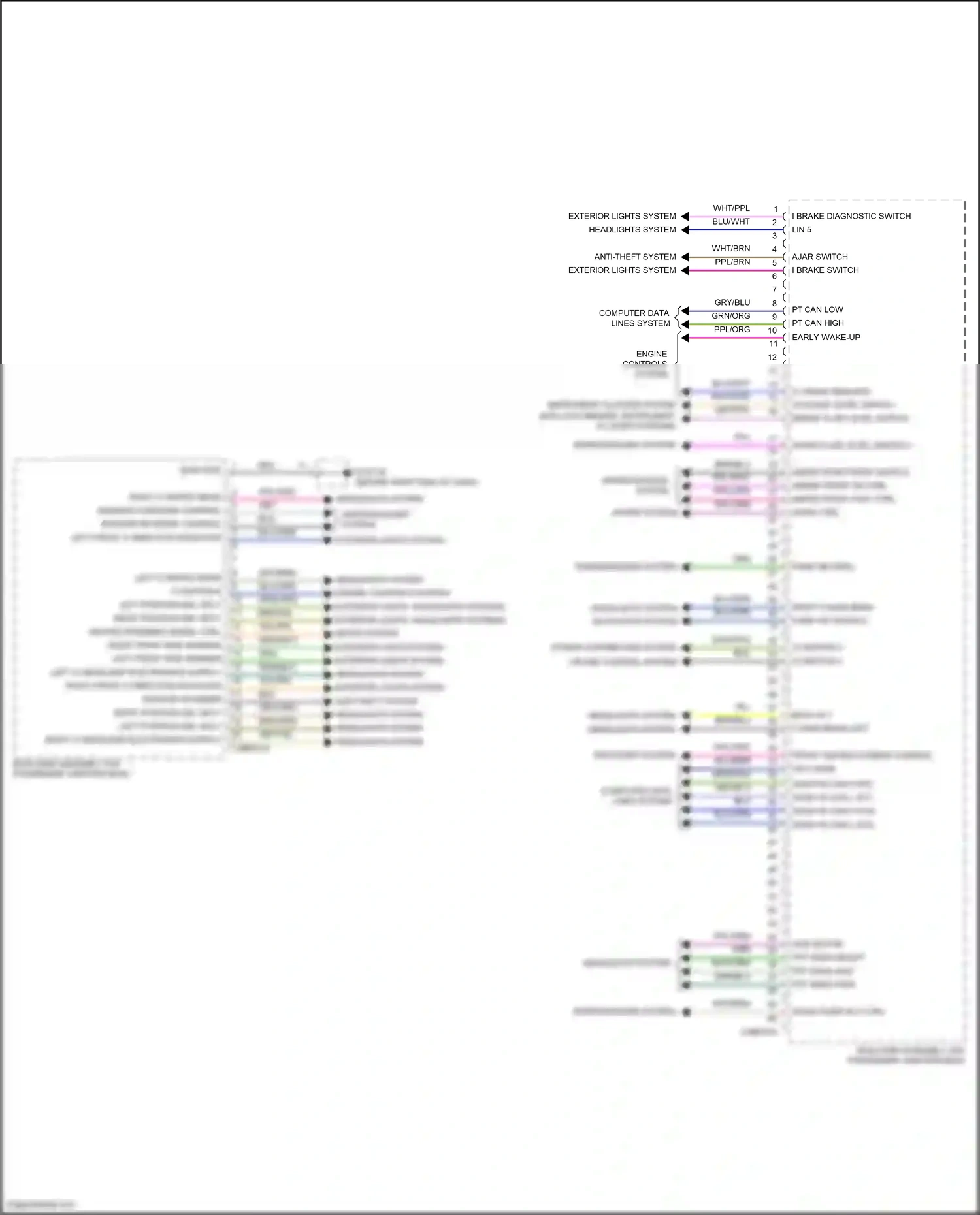 Wiring diagram right front side marker for Jaguar XF II (2015-2020) (1 of 1)