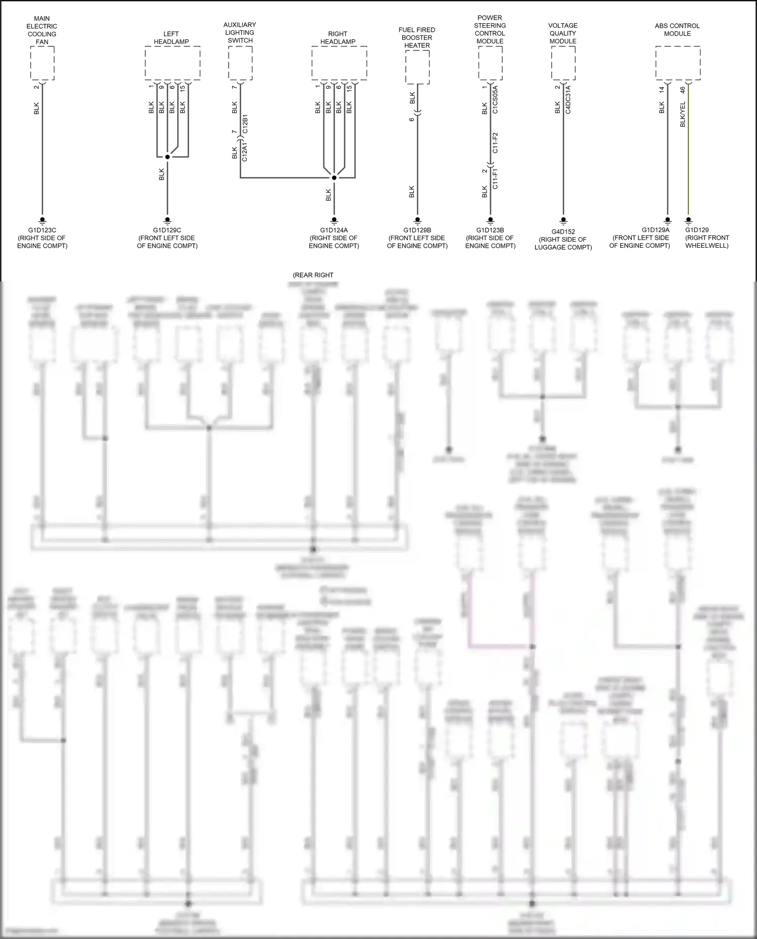 Wiring diagram speed control module for Jaguar XF II (2015-2020) (3 of 4)