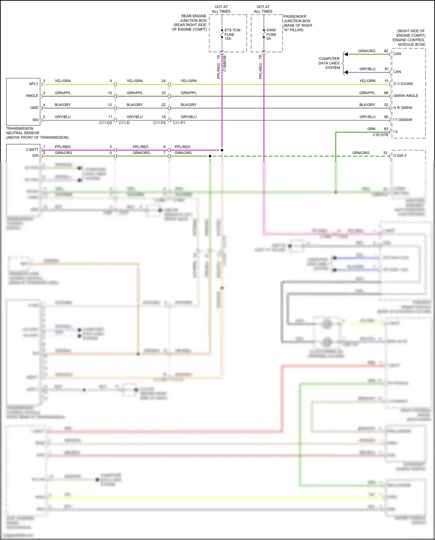Wiring diagram steering wheel module for Jaguar XF II (2015-2020) (11 of 15)