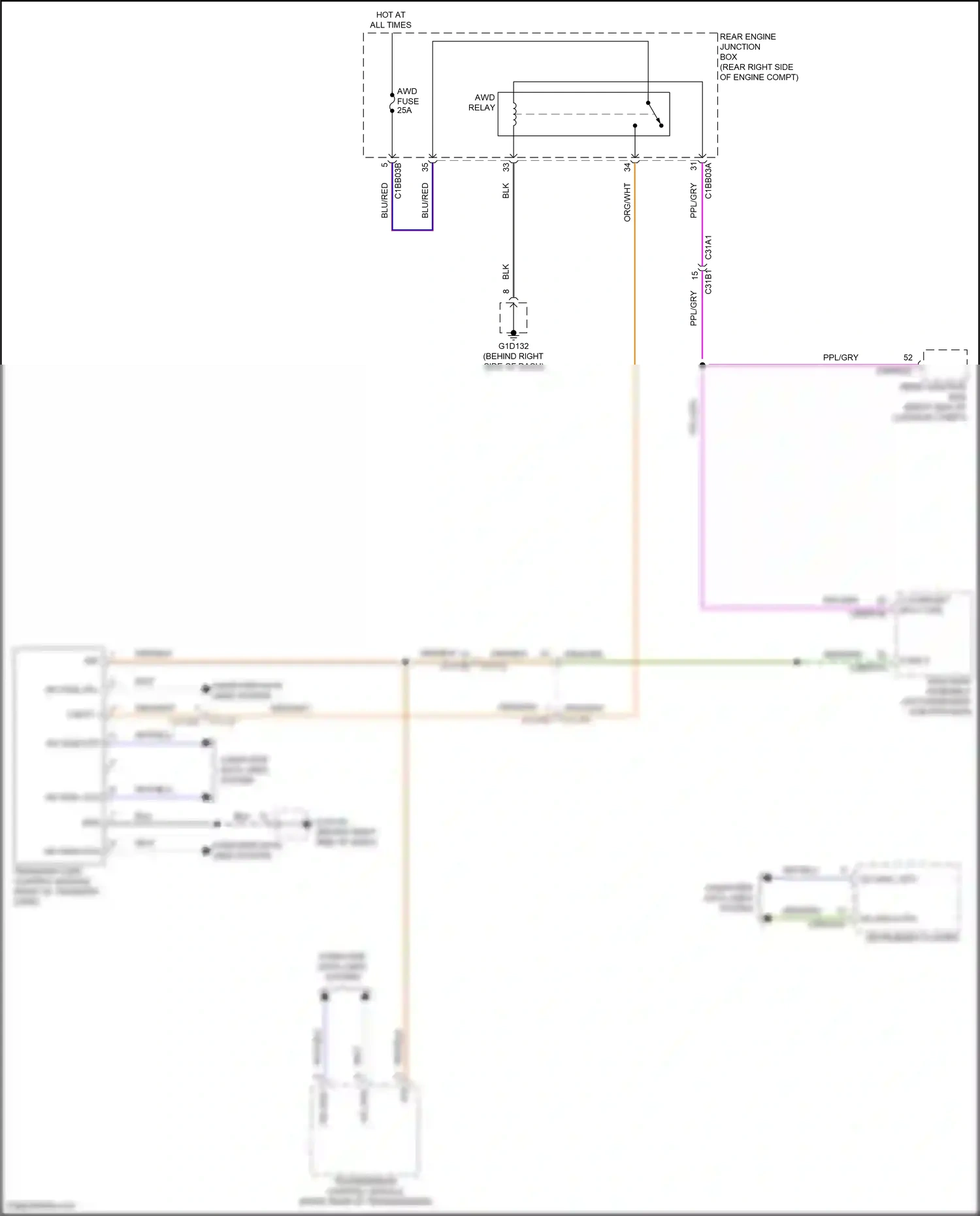 Wiring diagram transfer case control module for Jaguar XF II (2015-2020) (2 of 6)