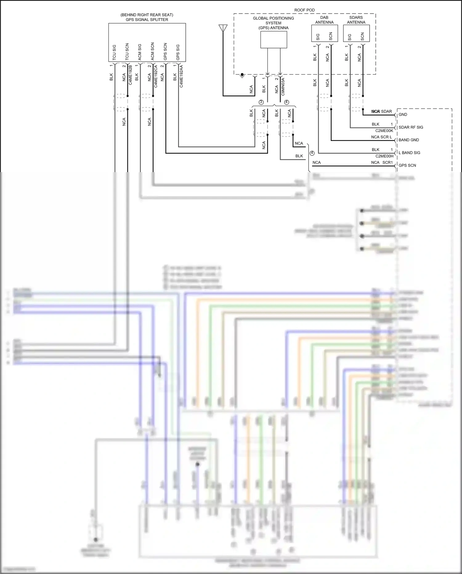 Wiring diagram usb otg data + for Jaguar XF II (2015-2020) (1 of 4)