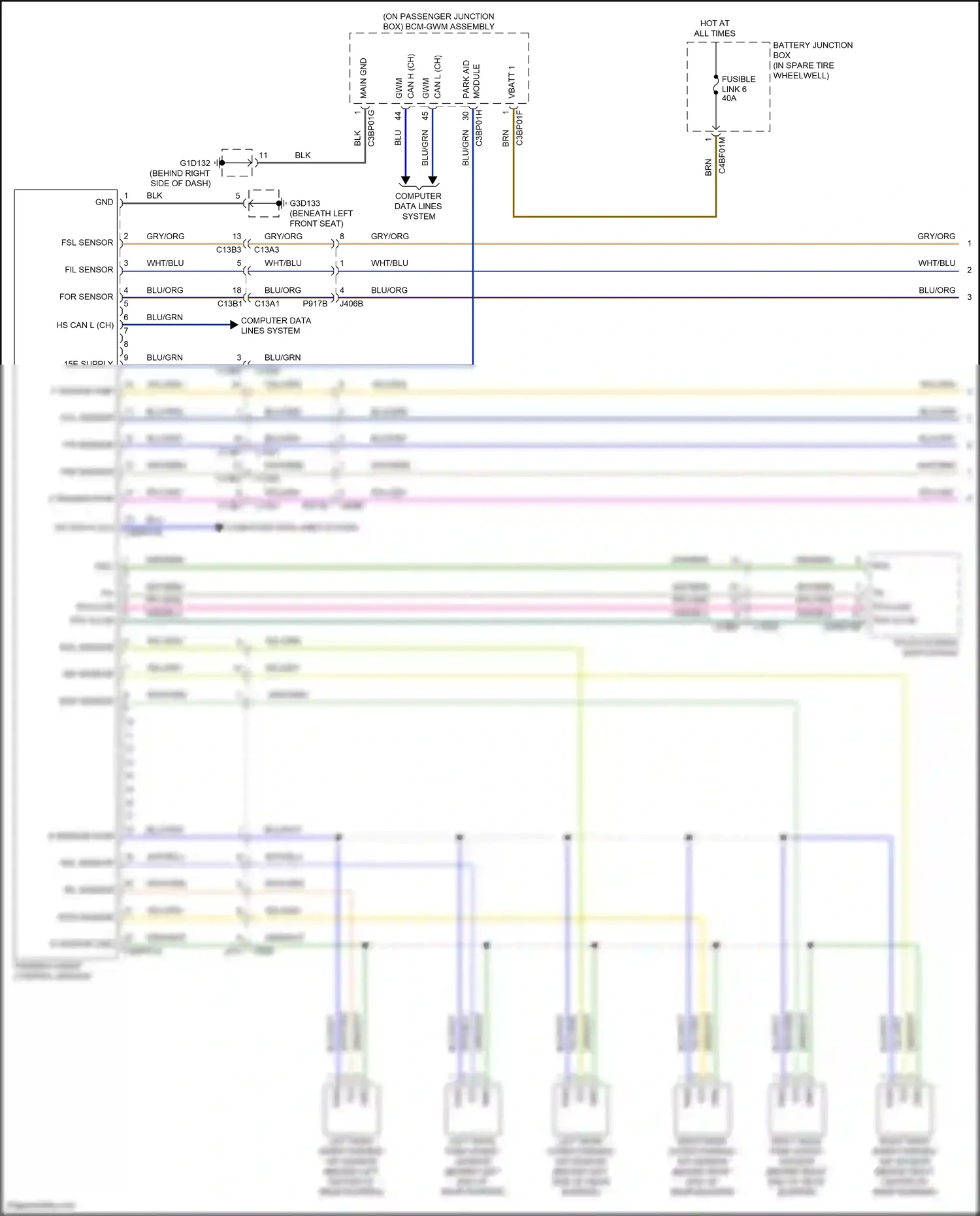 Wiring diagram vbatt 1 for Jaguar XF II (2015-2020) (8 of 16)