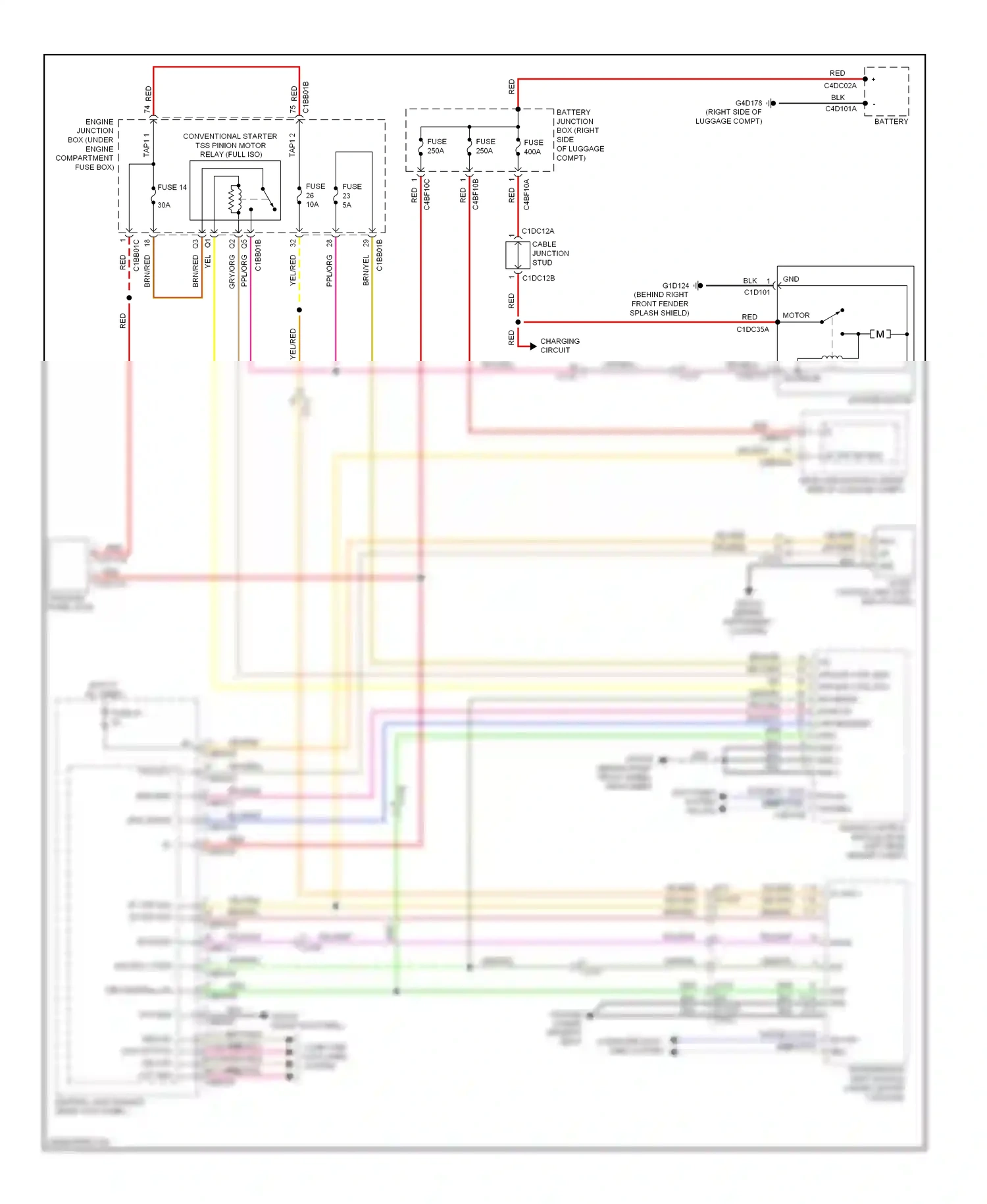 Jaguar XFR I facelift (2011-2015) cable junction stud wiring diagram  (3 of 4)