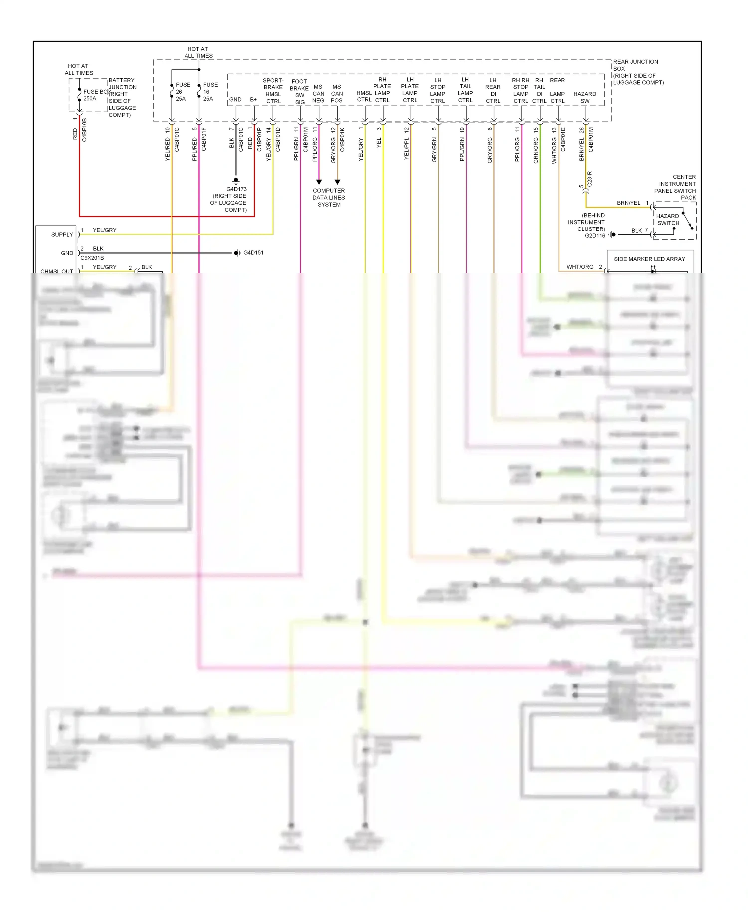 Jaguar XFR I facelift (2011-2015) di led array wiring diagram  (2 of 2)