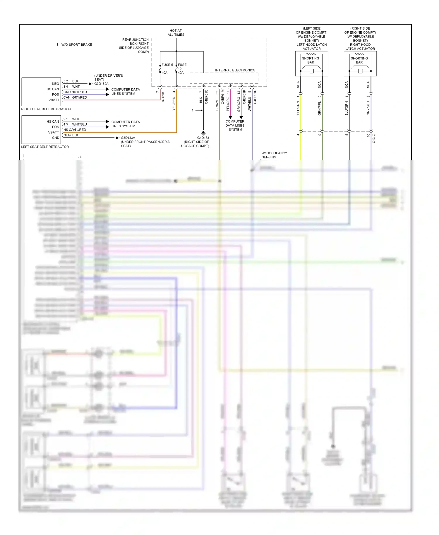 Jaguar XFR I facelift (2011-2015) engine controls system wiring diagram  (2 of 2)