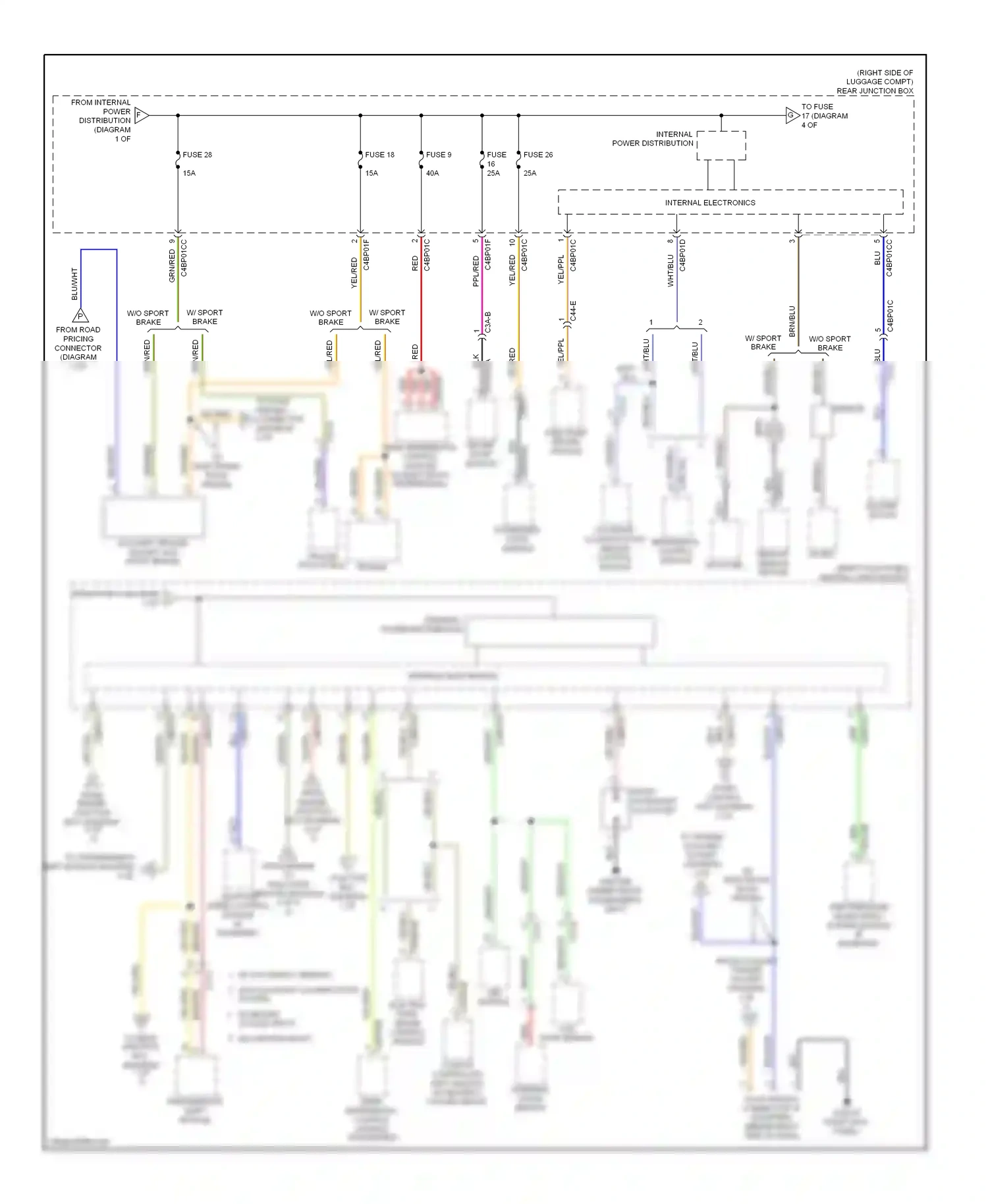 Jaguar XFR I facelift (2011-2015) rear differential control module (w/ electronic differential) wiring diagram  (1 of 1)