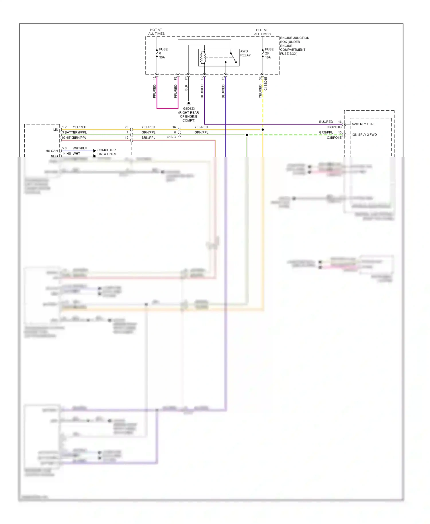 Jaguar XFR I facelift (2011-2015) transfer case control module wiring diagram  (1 of 3)