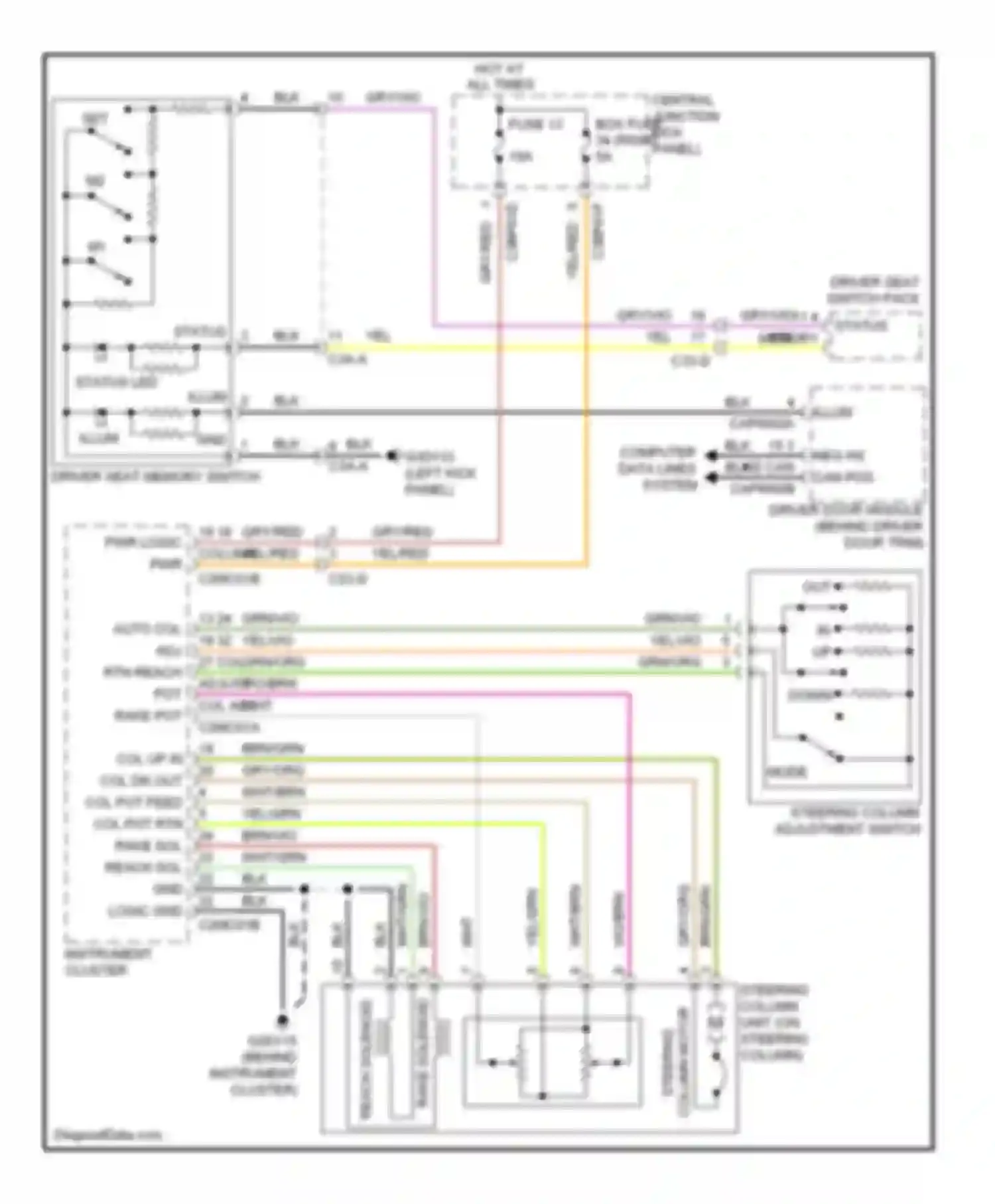 XFR Jaguar I (2009-2011): Steering column memory circuit