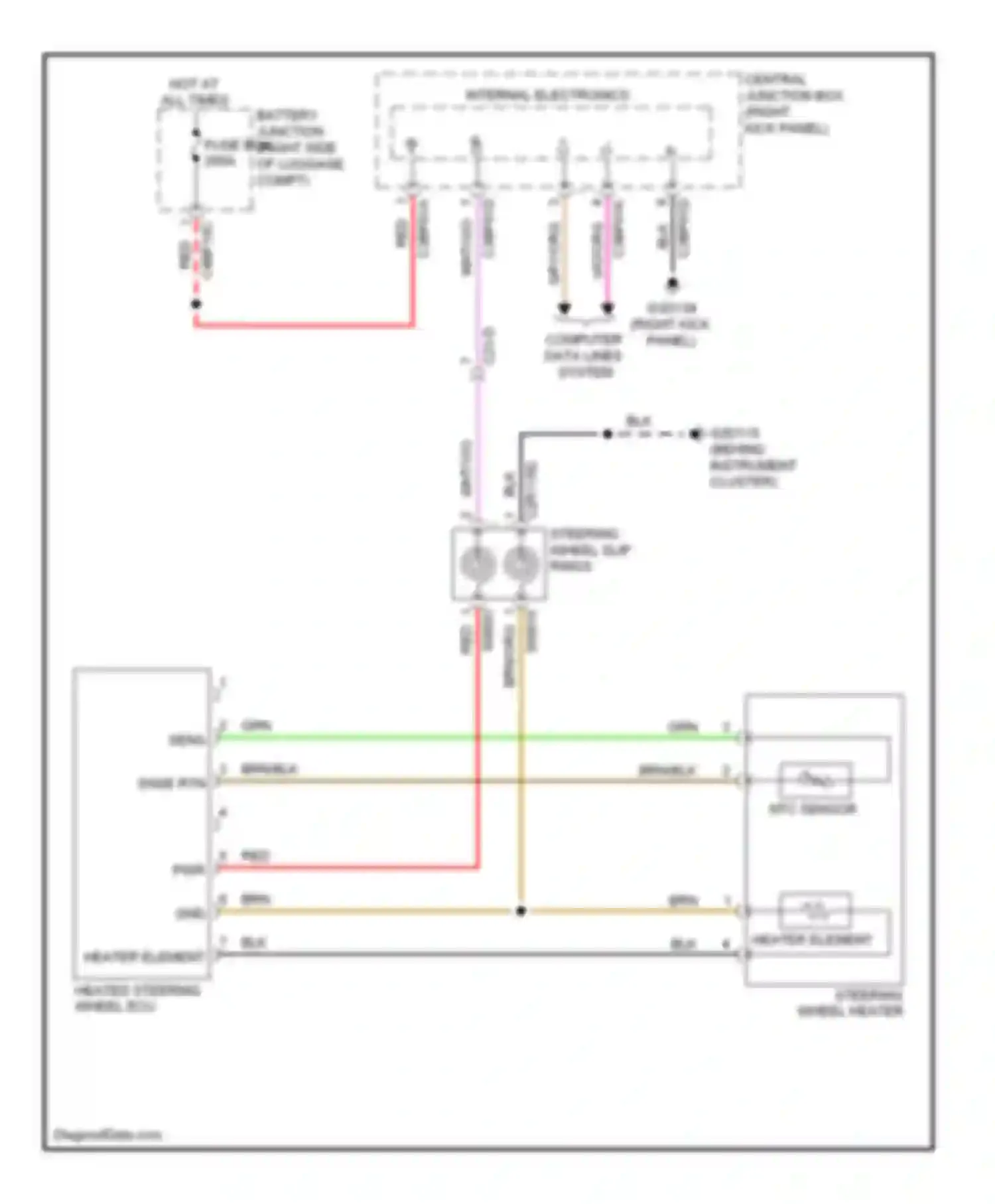 XFR Jaguar I (2009-2011): Heated steering wheel circuit