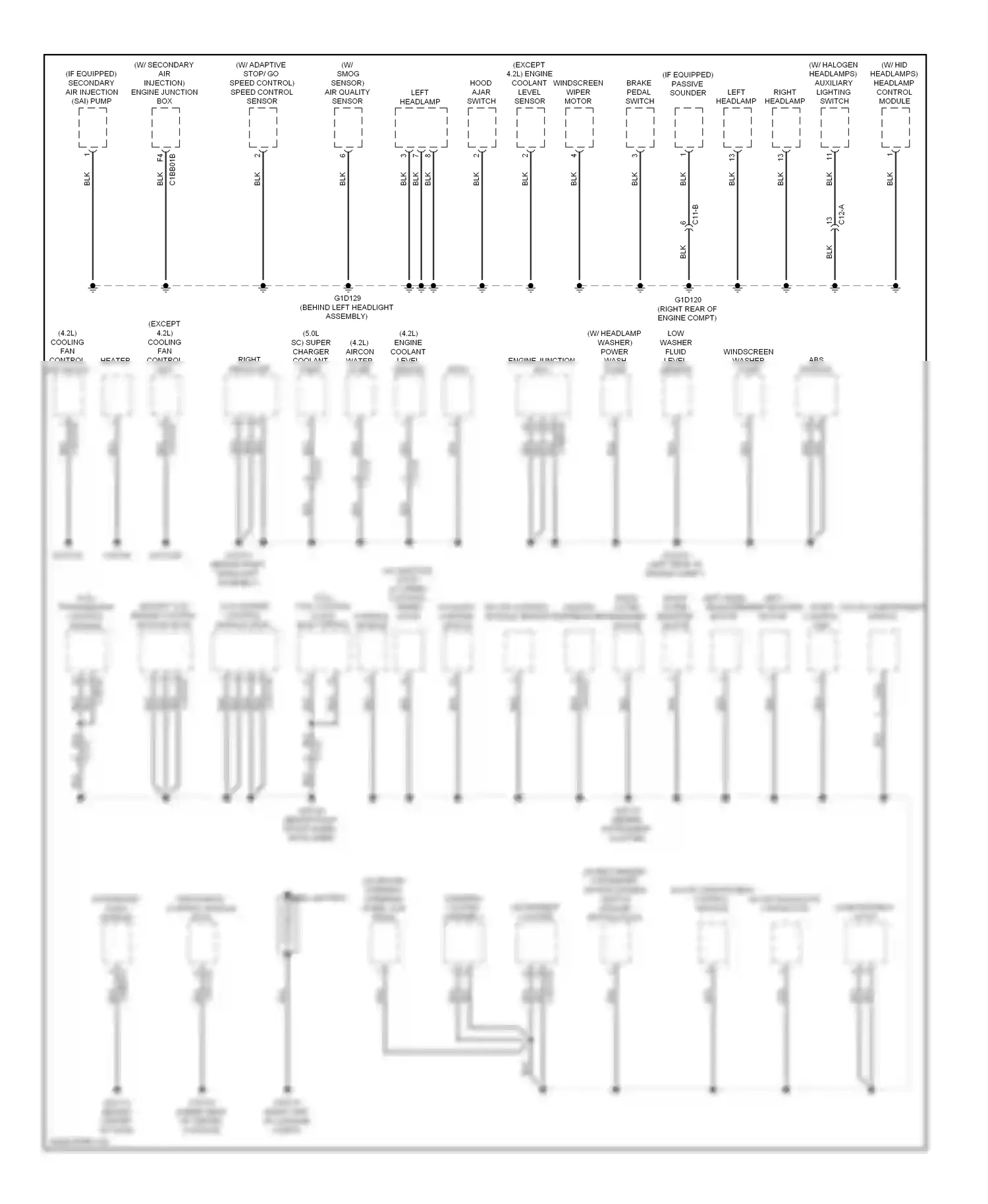Jaguar XFR I (2009-2011) abs module wiring diagram  (1 of 3)