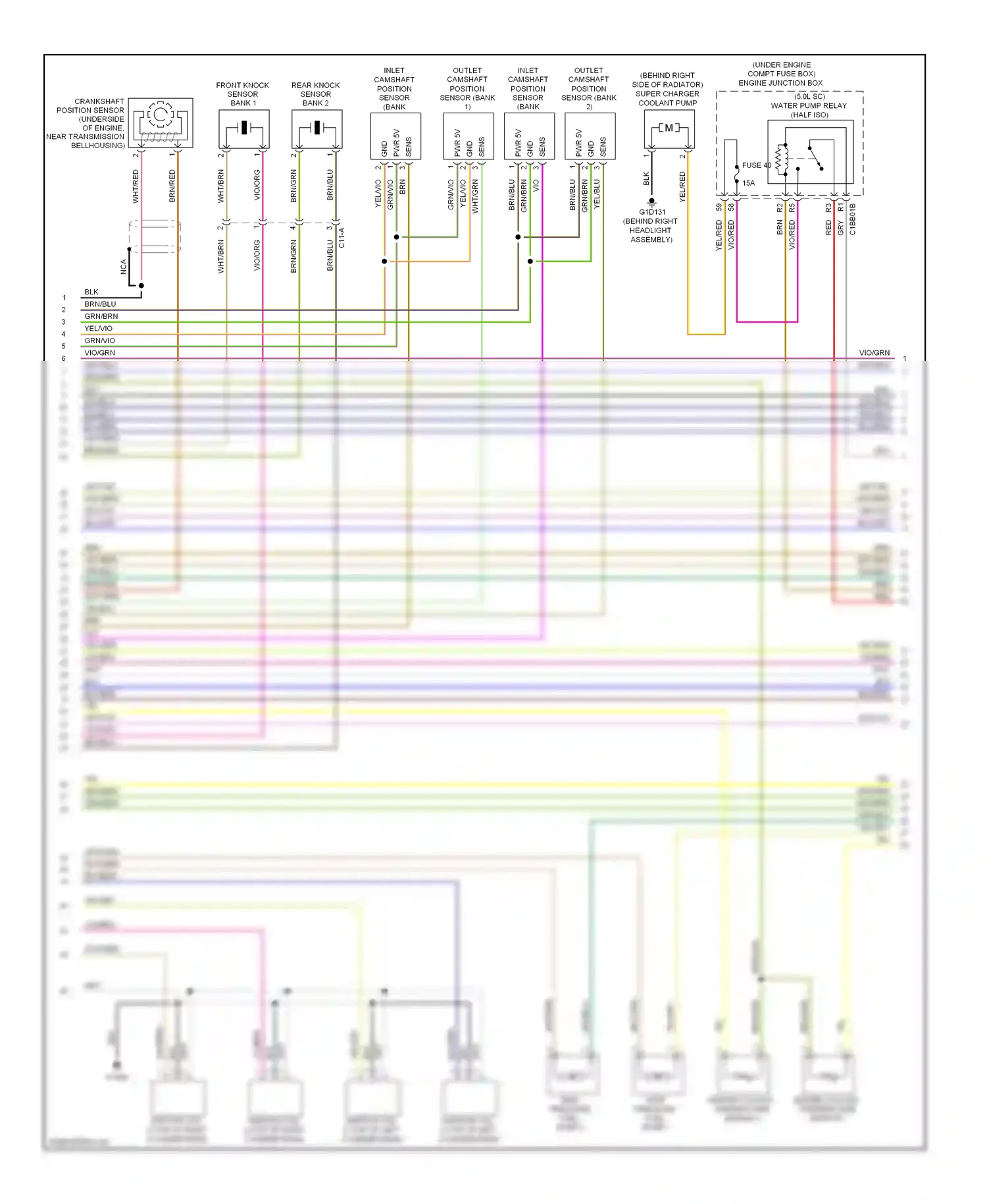 Jaguar XFR I (2009-2011) engine coolant temperature sensor 2 wiring diagram  (2 of 2)