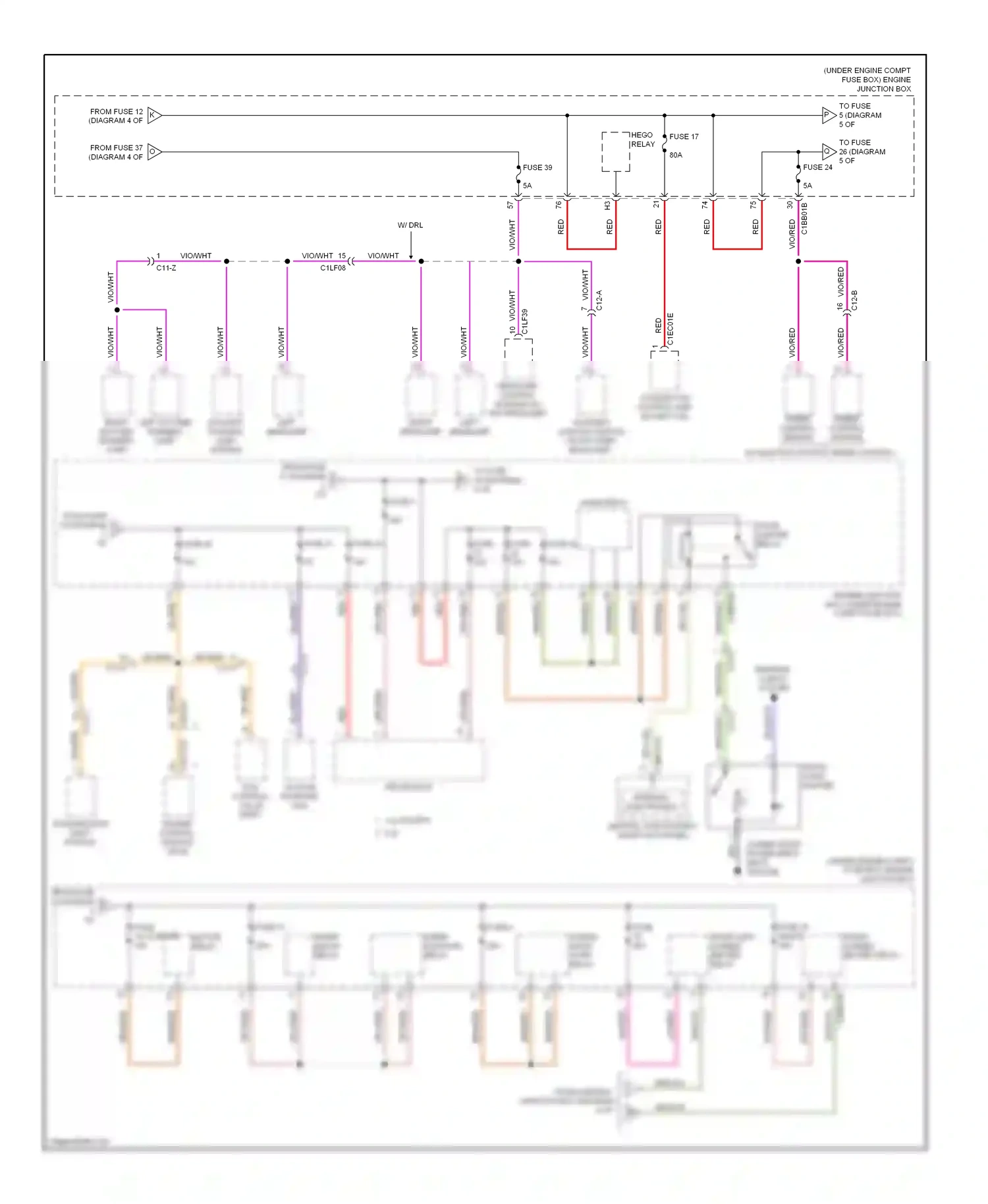 Jaguar XFR I (2009-2011) engine junction box (under engine wiring diagram  (1 of 1)