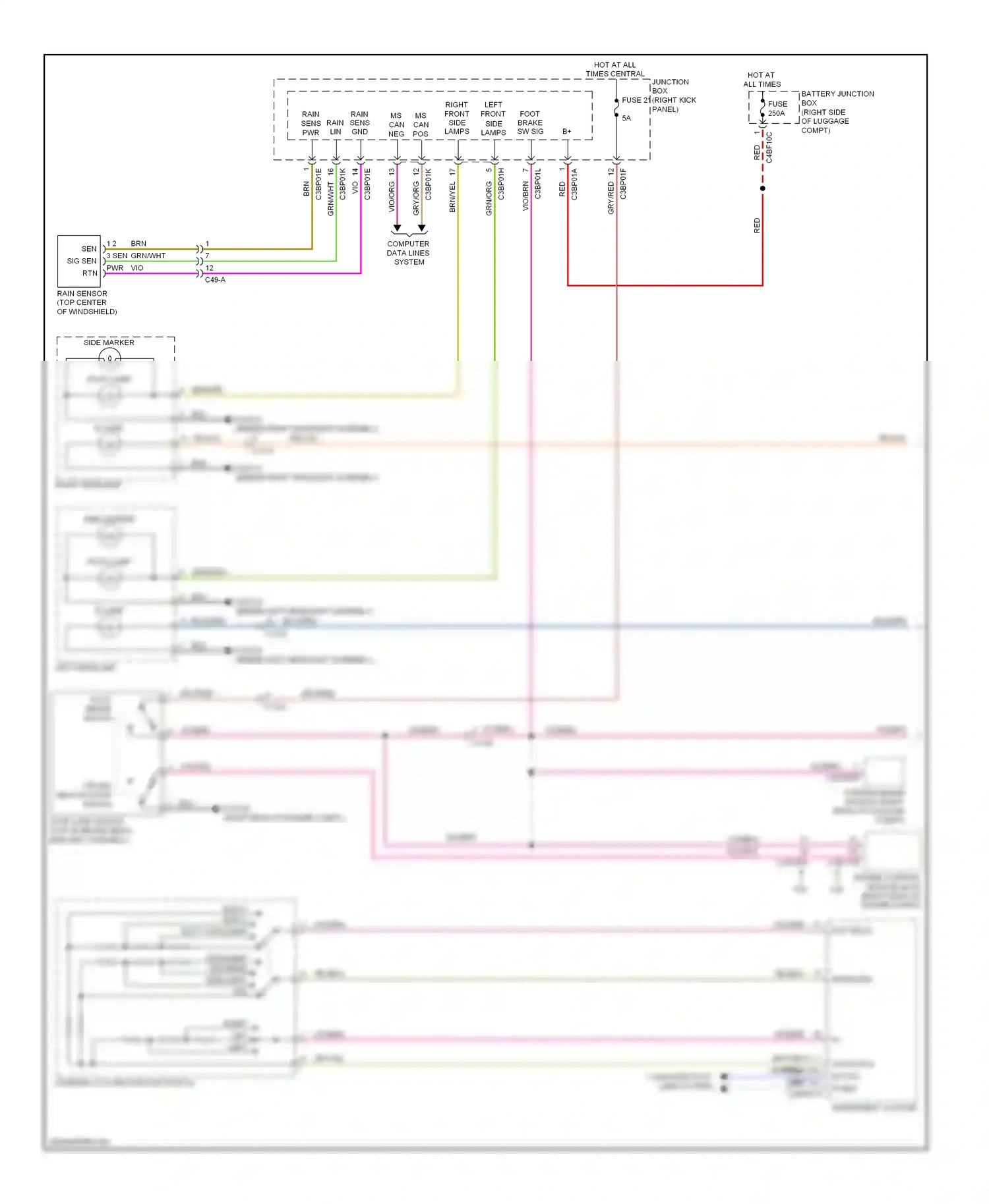 Jaguar XFR I (2009-2011) exit 3 exit 2 exit 1 autolamp wiring diagram  (1 of 1)