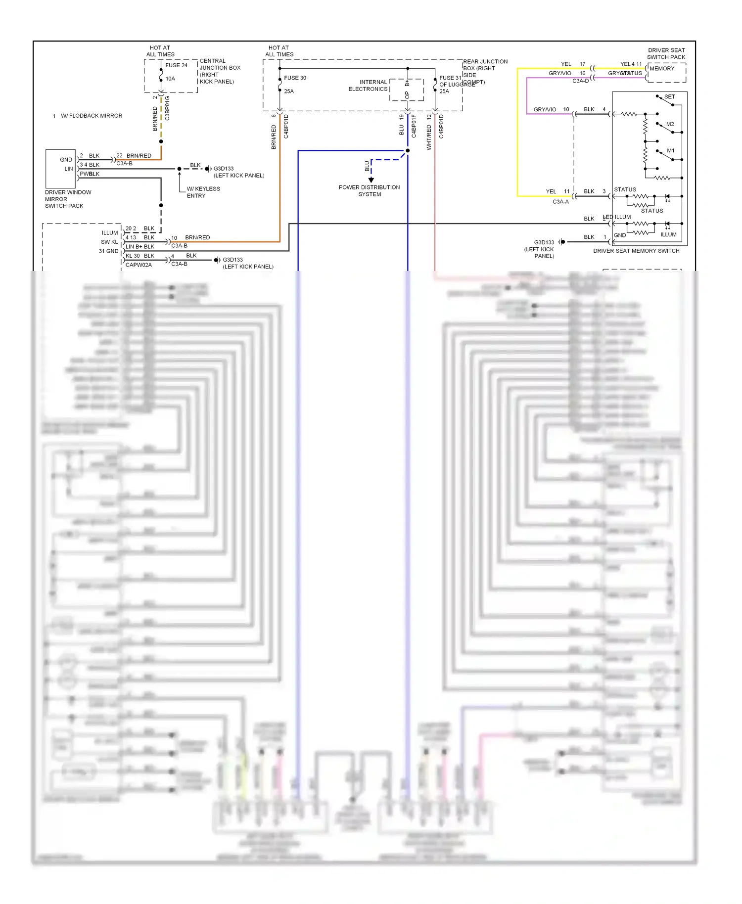 Jaguar XFR I (2009-2011) internal electronics wiring diagram  (4 of 14)