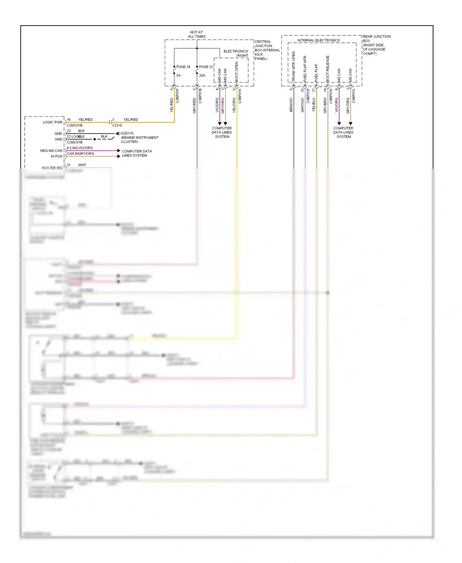 Jaguar XFR I (2009-2011) internal electronics wiring diagram  (14 of 14)