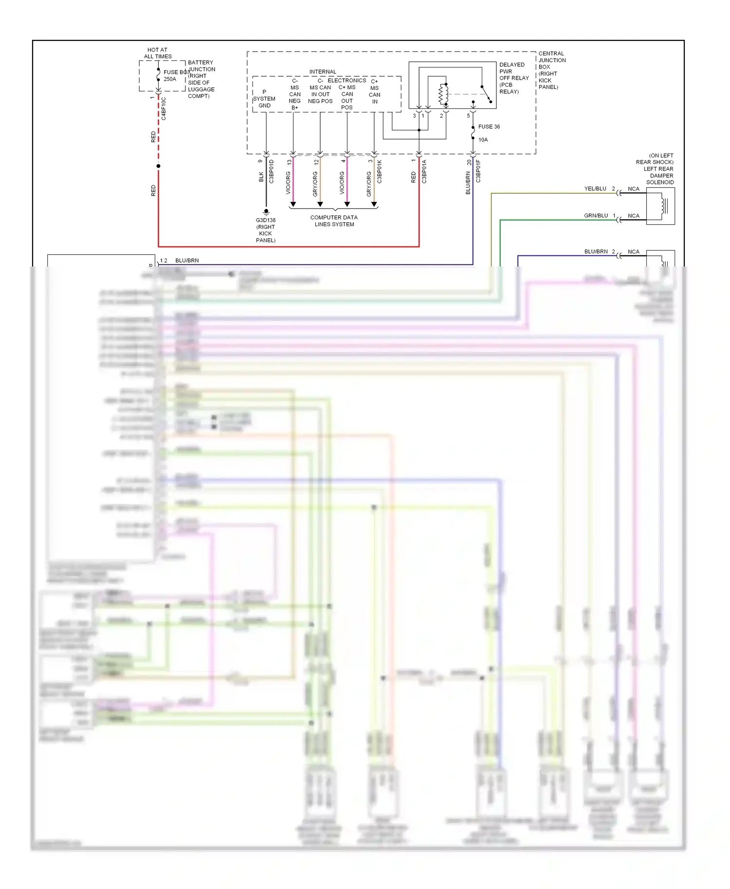 Jaguar XFR I (2009-2011) left front height sensor wiring diagram  (1 of 1)