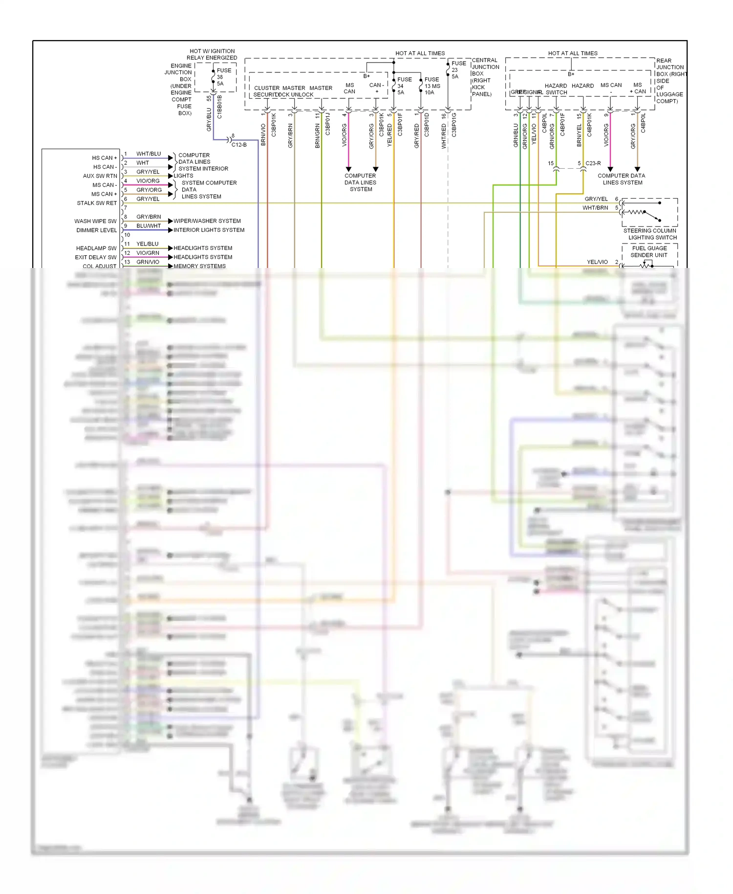 Jaguar XFR I (2009-2011) memory systems wiring diagram  (1 of 1)