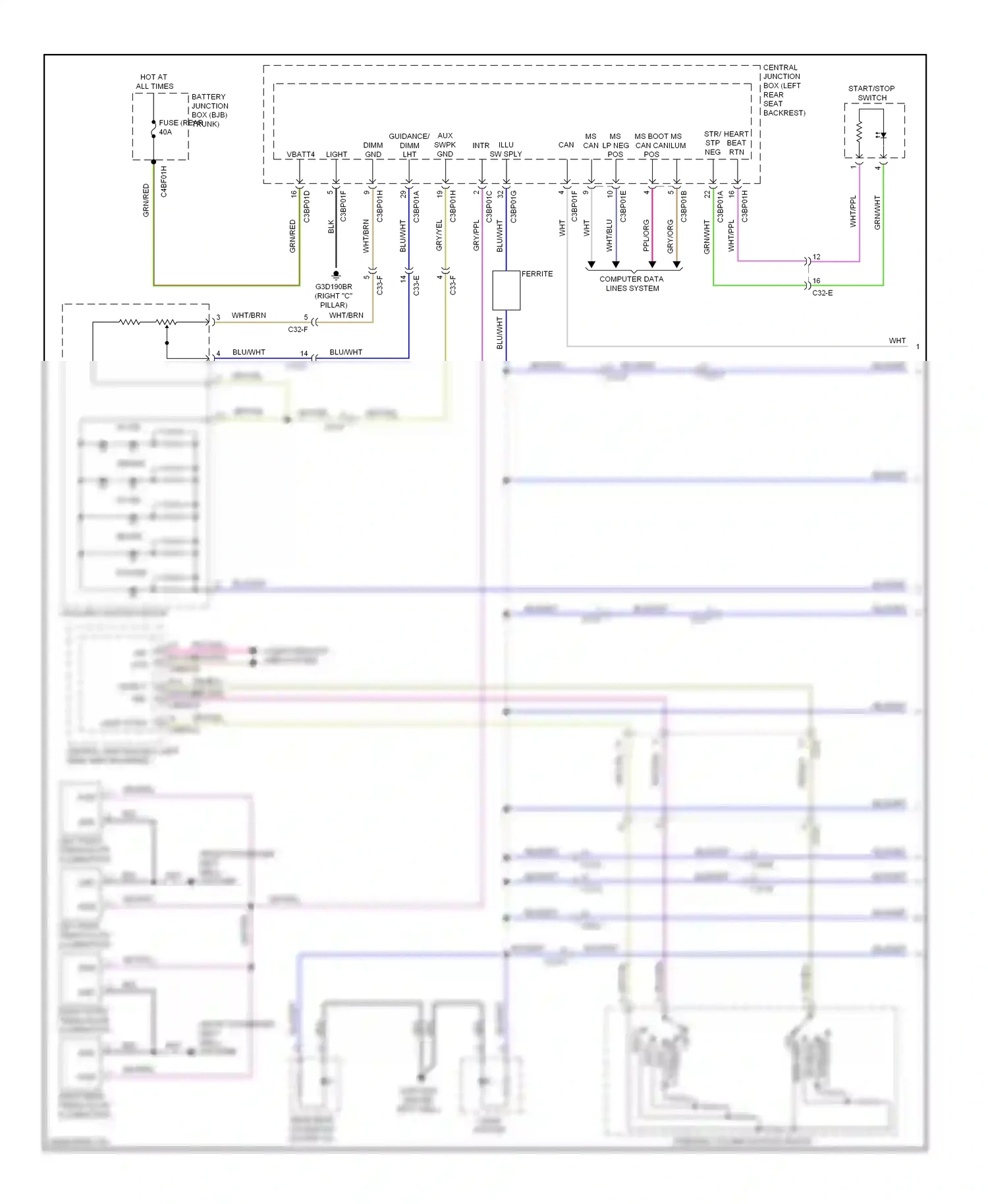 Jaguar XJ X351 (2009-2015) exit 3 wiring diagram  (2 of 2)