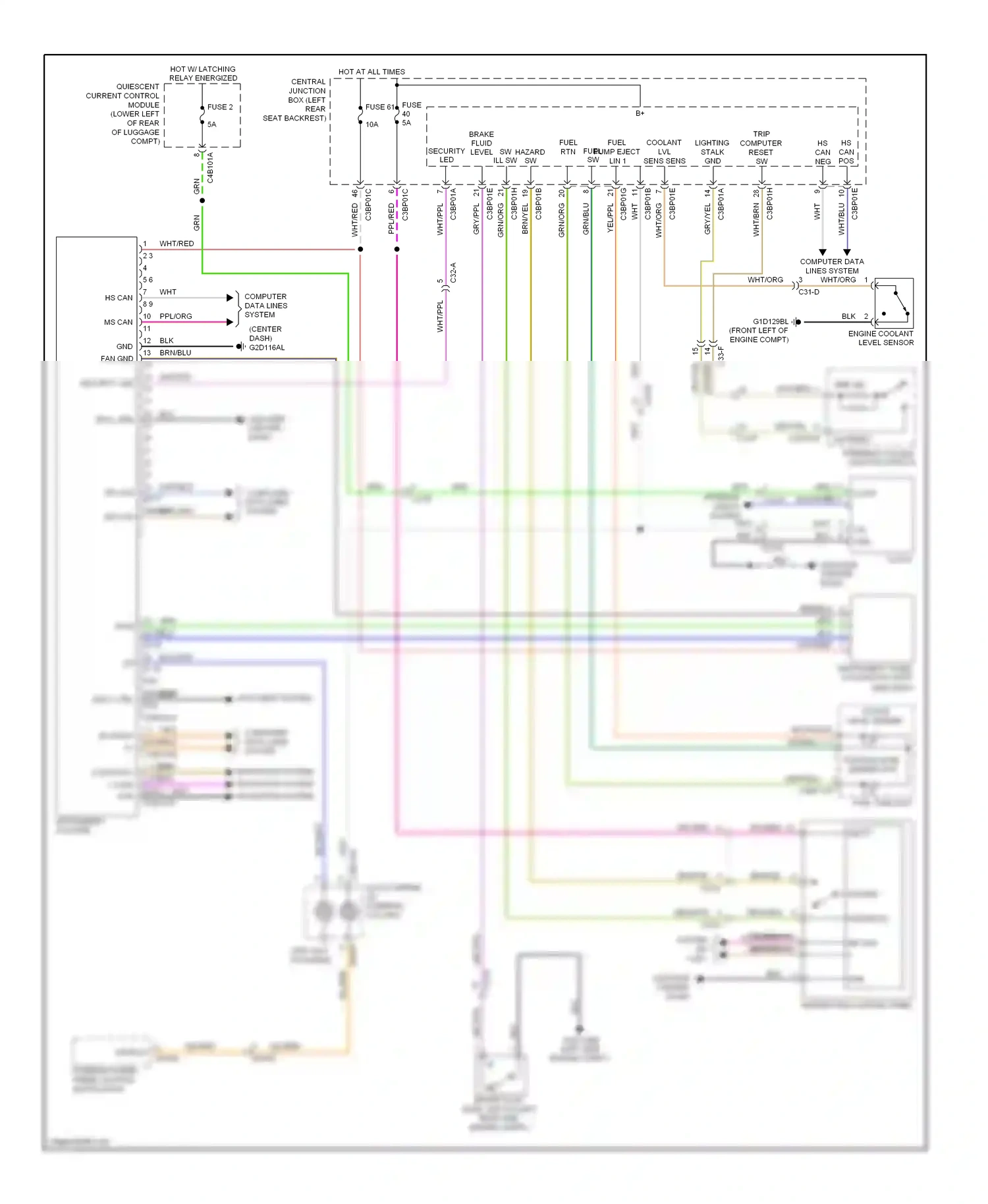 Jaguar XJ X351 (2009-2015) (left side engine compt) wiring diagram  (6 of 10)