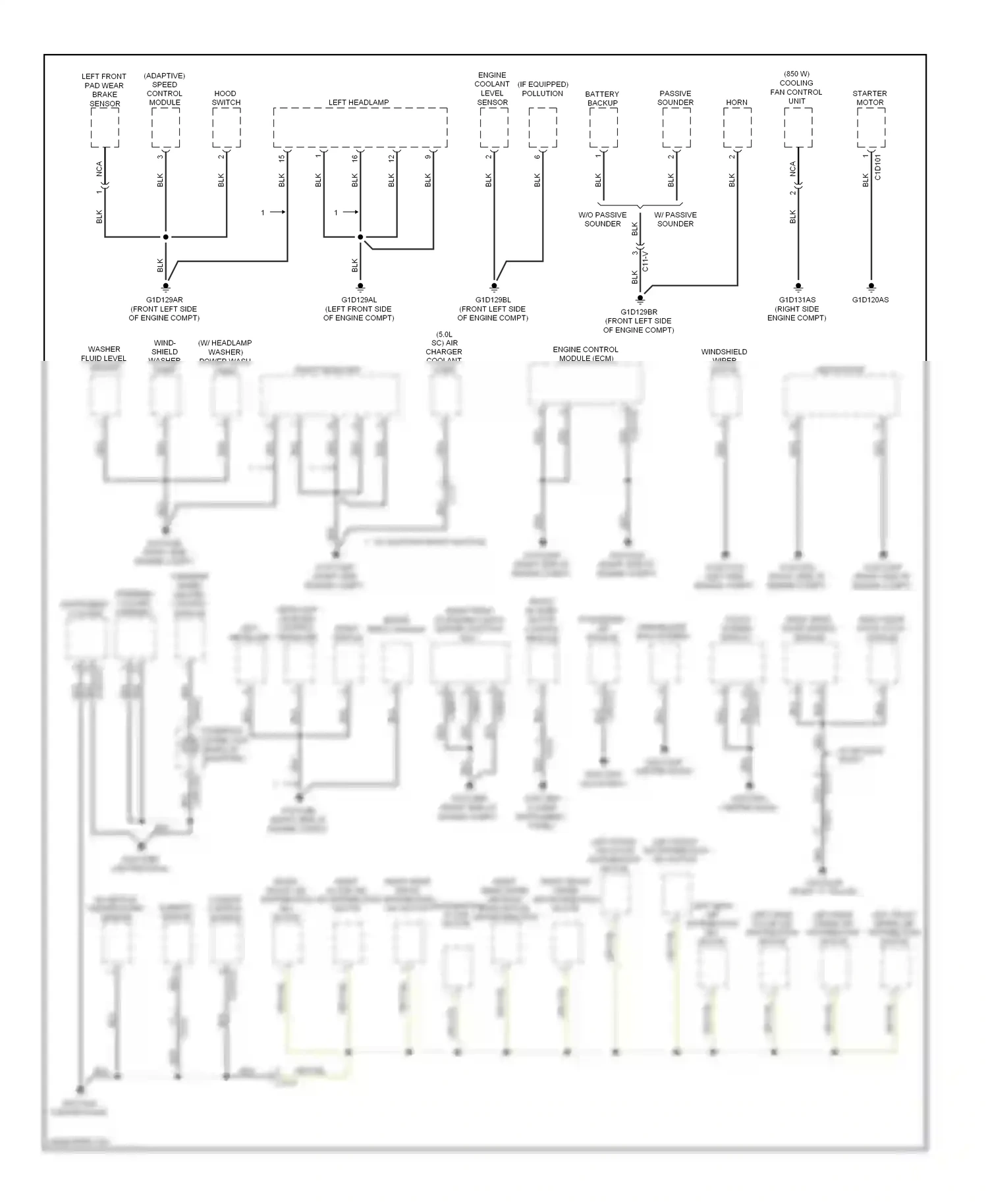 Jaguar XJ X351 (2009-2015) (left side engine compt) wiring diagram  (4 of 10)