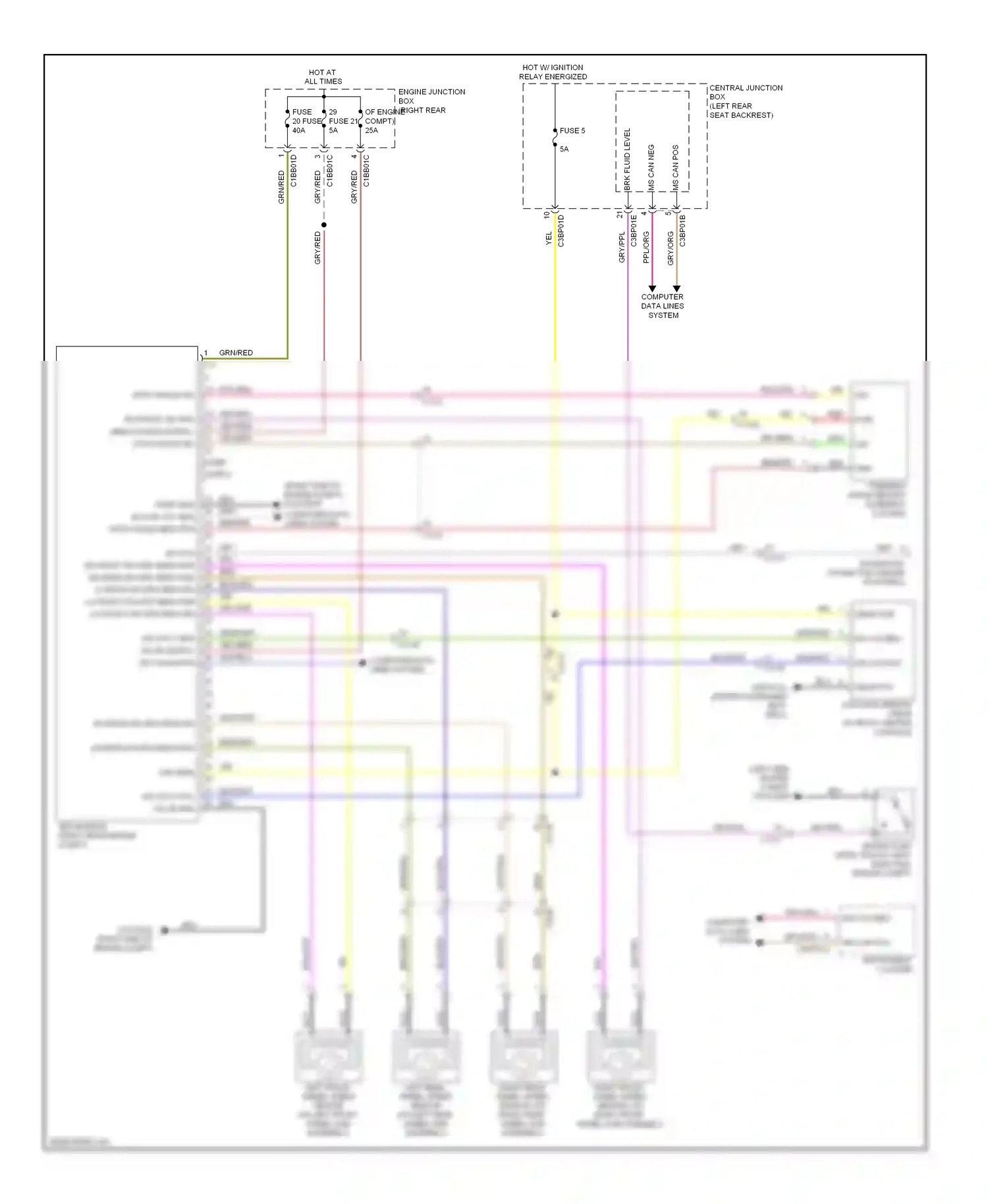 Jaguar XJ X351 (2009-2015) (left side engine compt) wiring diagram  (1 of 10)