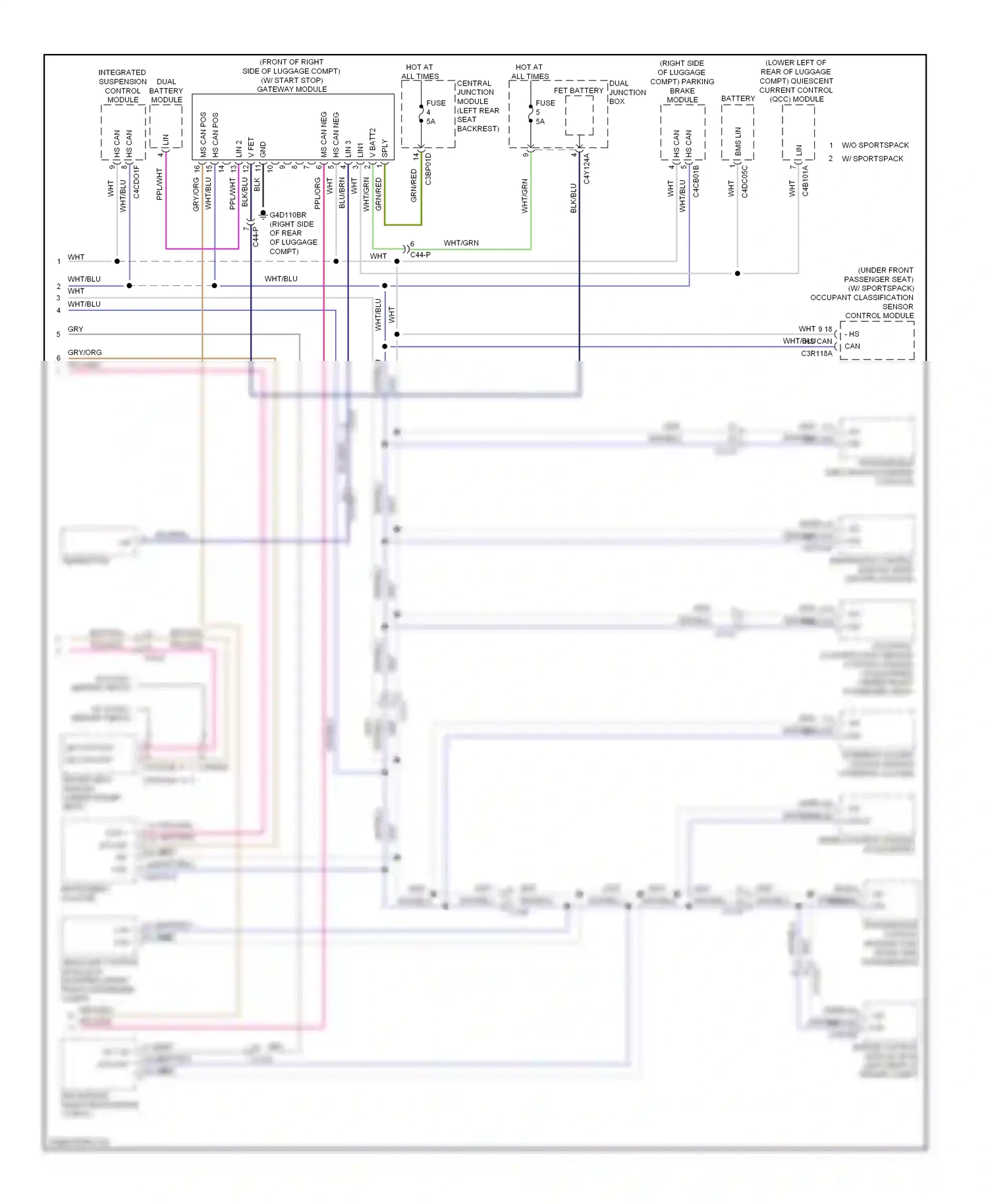 Jaguar XJ X351 (2009-2015) steering column locking module wiring diagram  (1 of 1)
