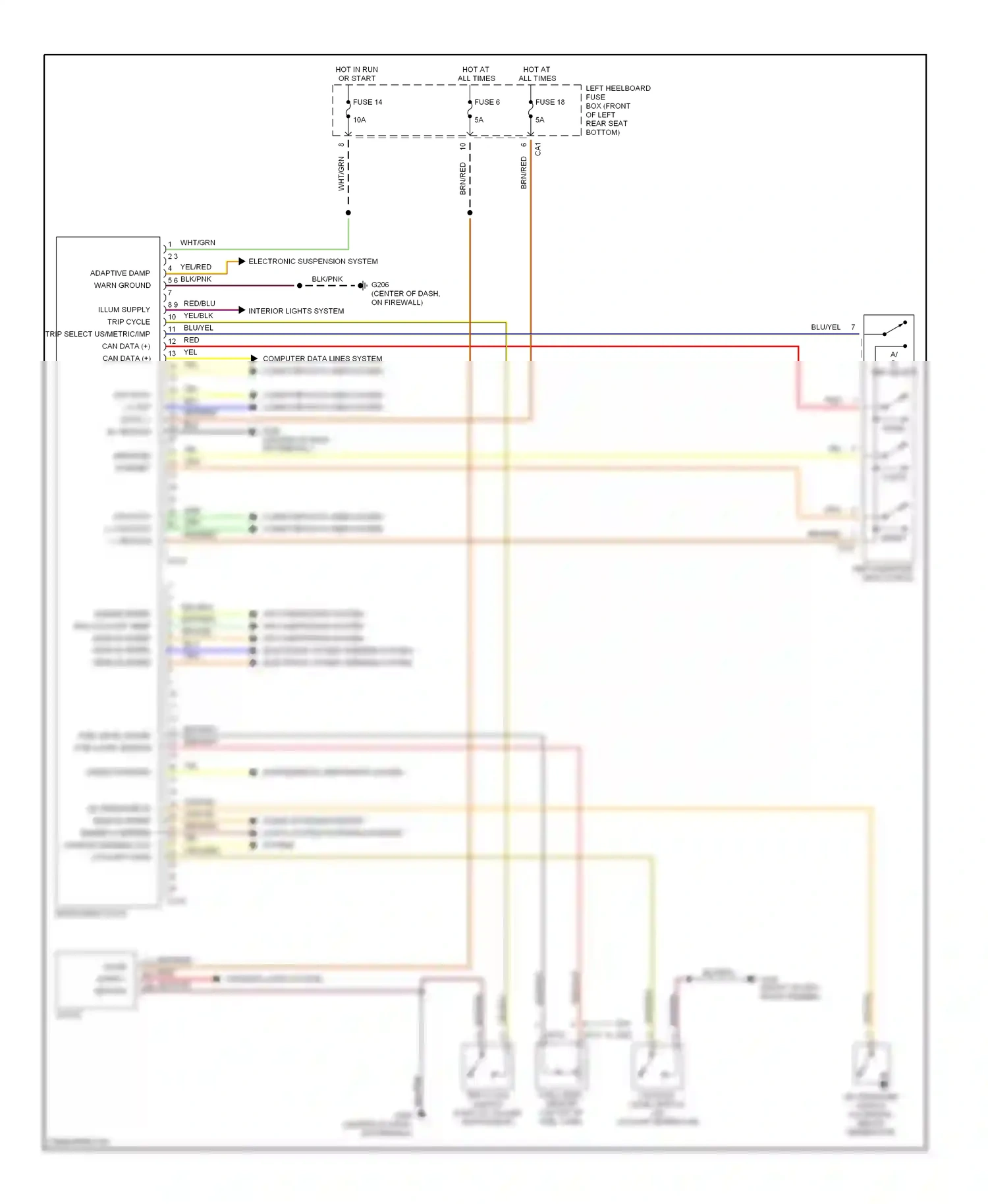 Jaguar XJR II (1994-2003) computer data lines system computer data lines system wiring diagram  (1 of 1)