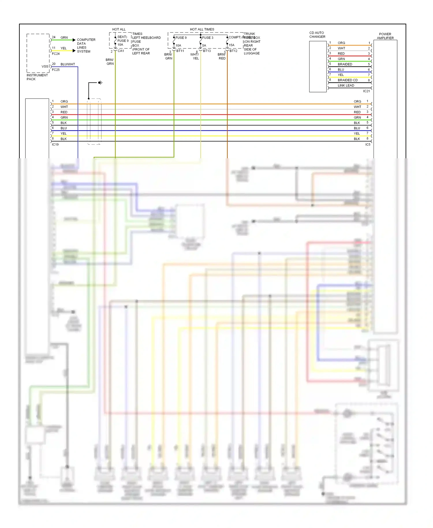 Jaguar XJR II (1994-2003) computer data lines system wiring diagram  (29 of 33)