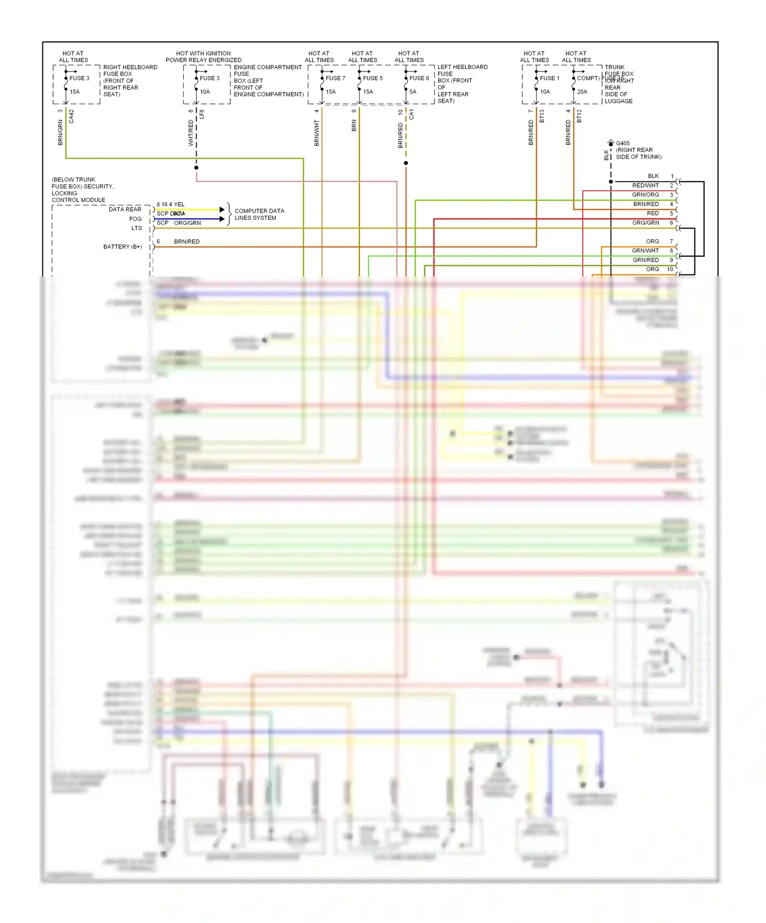 Jaguar XJR II (1994-2003) computer data lines system wiring diagram  (7 of 33)