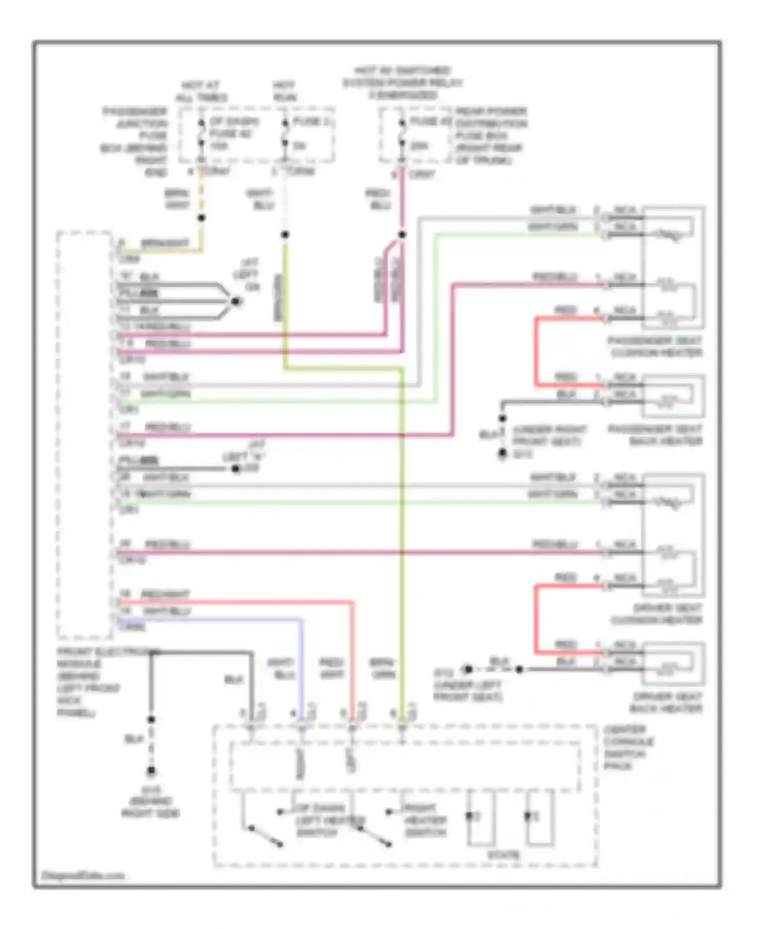 XJR Jaguar III (2003-2009): Front seat heater circuit
