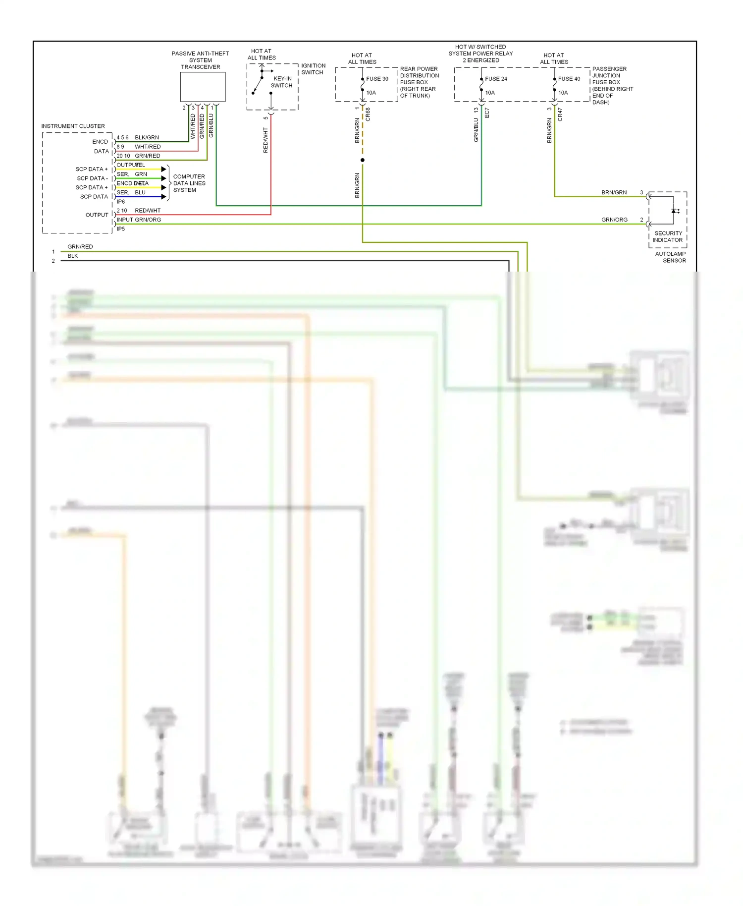 Jaguar XJR III (2003-2009) computer data lines system wiring diagram  (3 of 39)
