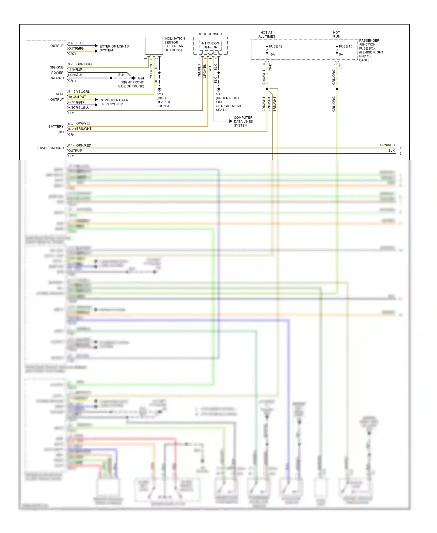 Jaguar XJR III (2003-2009) computer data lines system wiring diagram  (2 of 39)