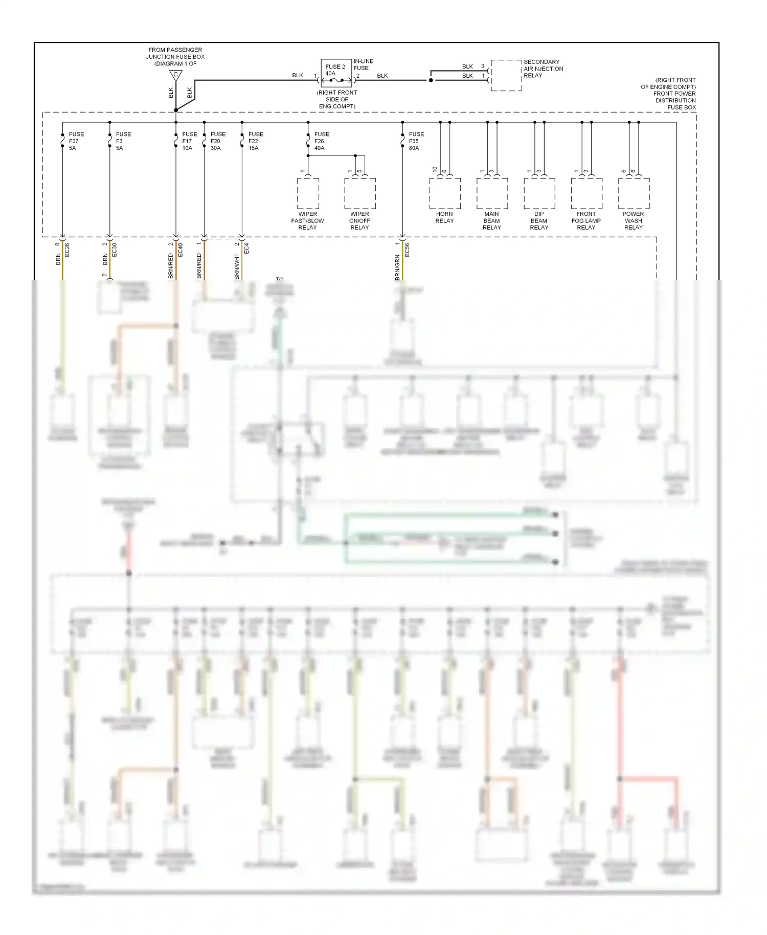 Jaguar XJR III (2003-2009) engine control module wiring diagram  (1 of 3)