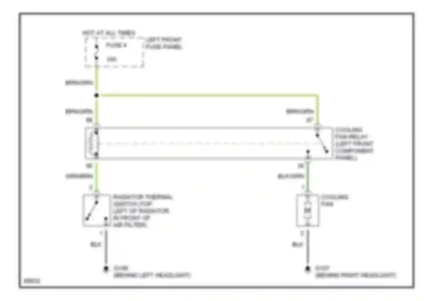XJS Jaguar Series 3 (1990-1996): Cooling fan circuit
