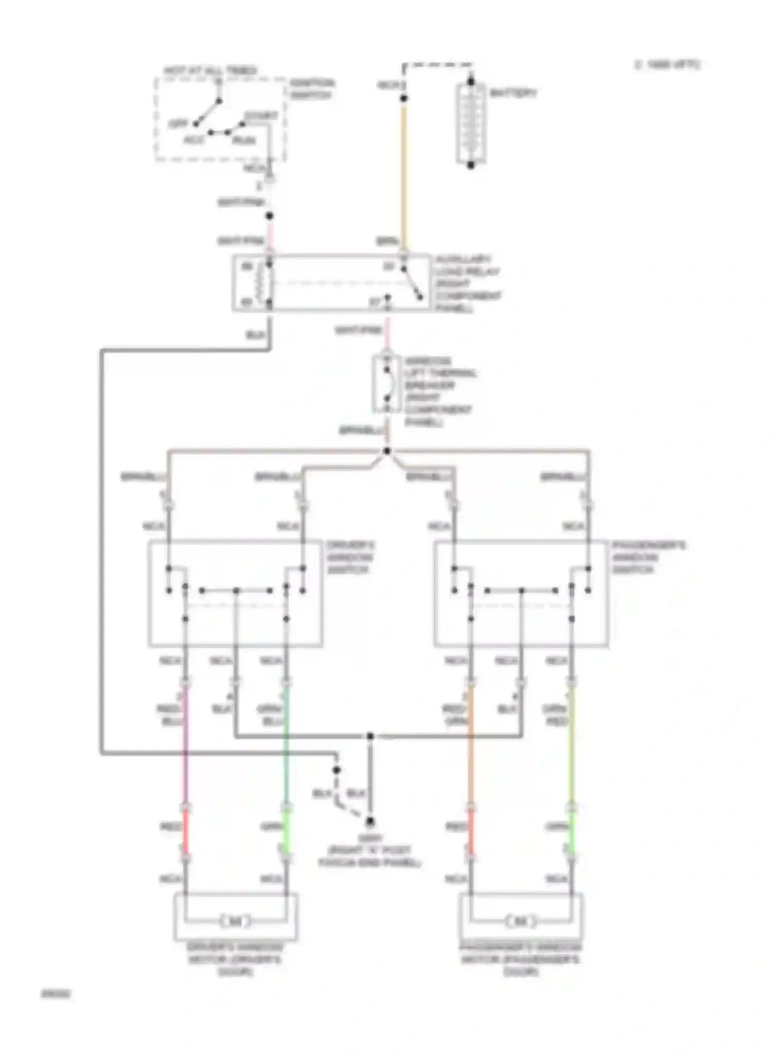 XJS Jaguar Series 3 (1990-1996): Power window circuit