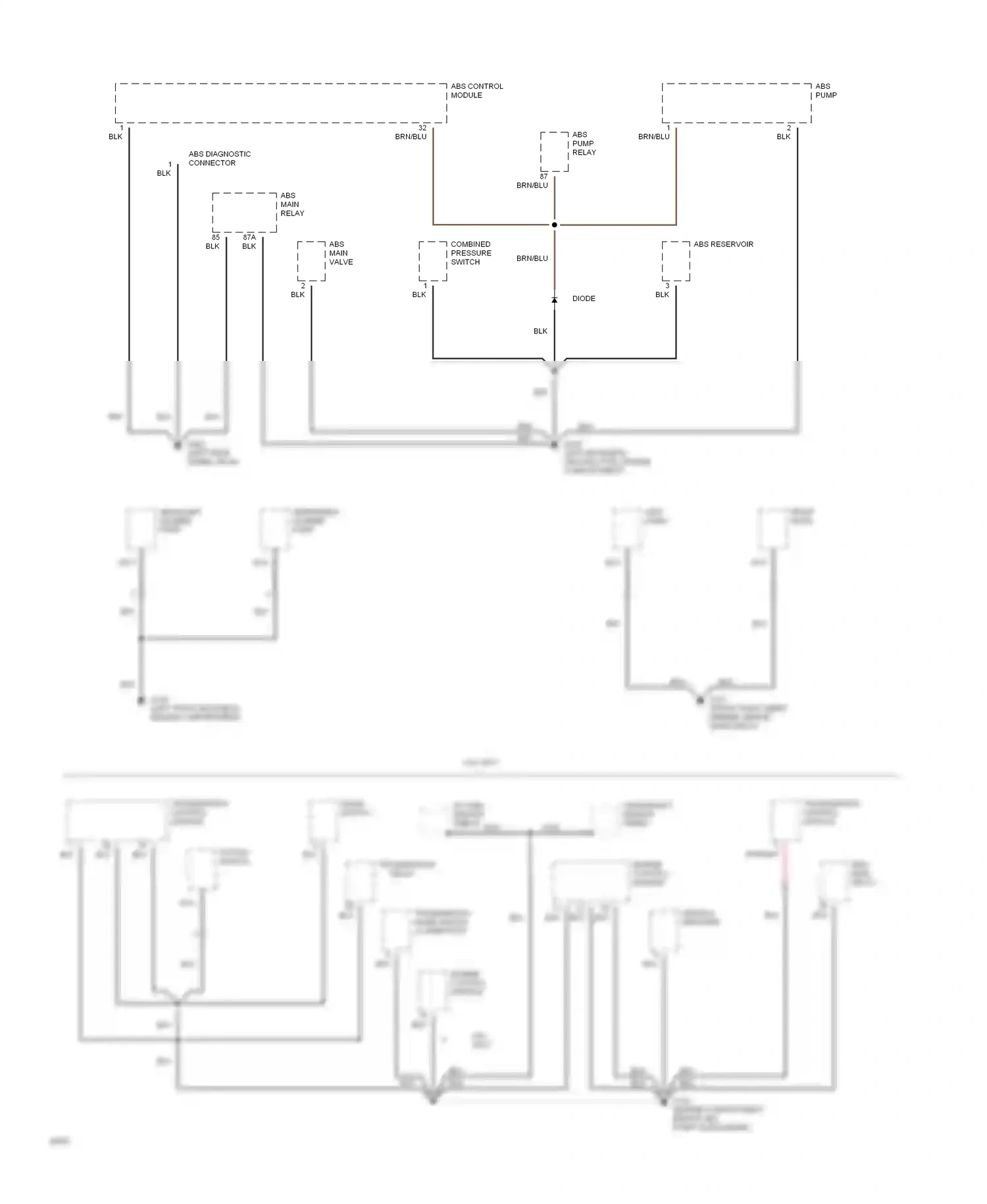 Jaguar XJS Series 3 (1990-1996) abs control module wiring diagram  (1 of 2)
