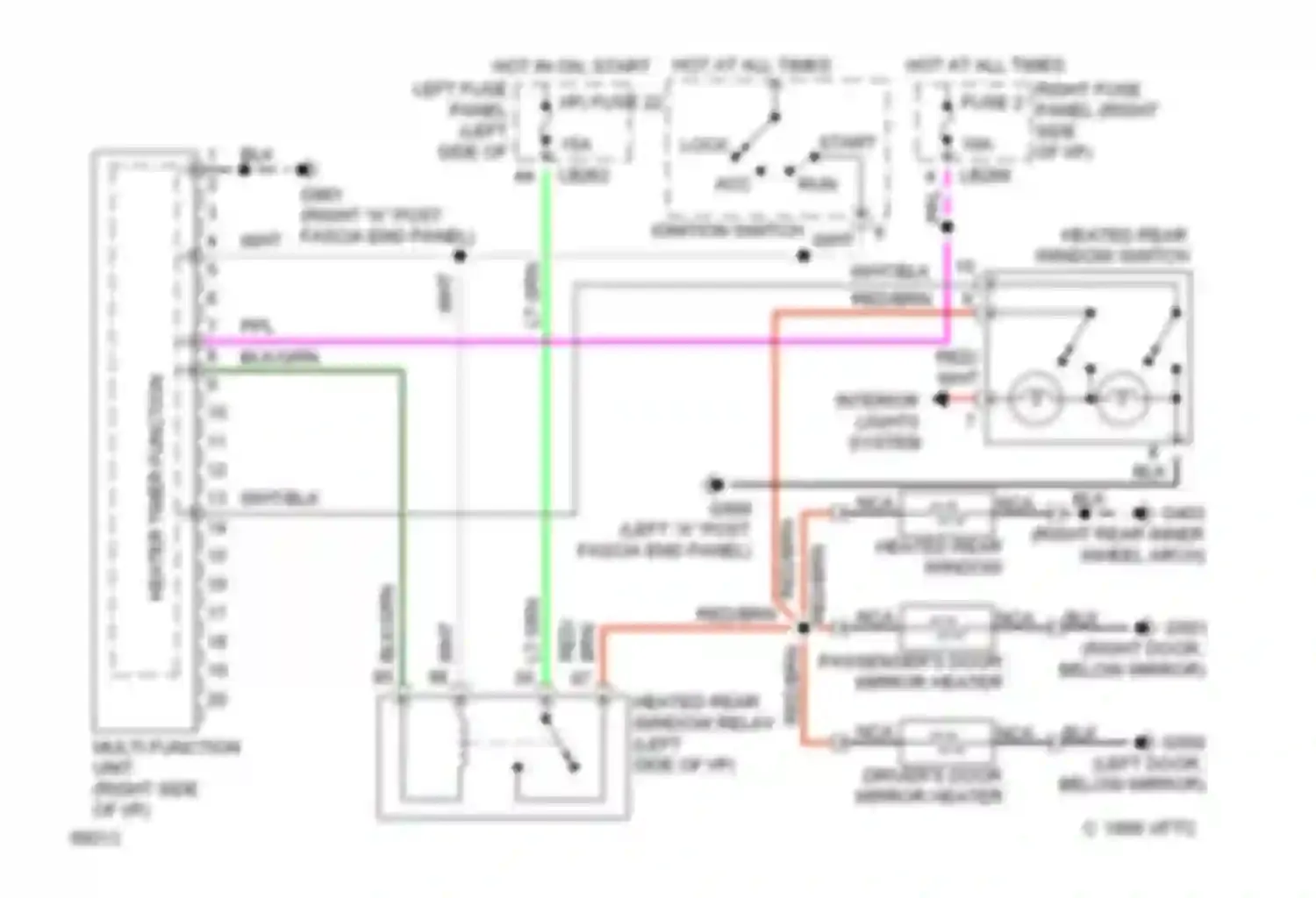 Wiring diagram heater timer function for Jaguar XJS Series 3 (1990-1996) (1 of 1)