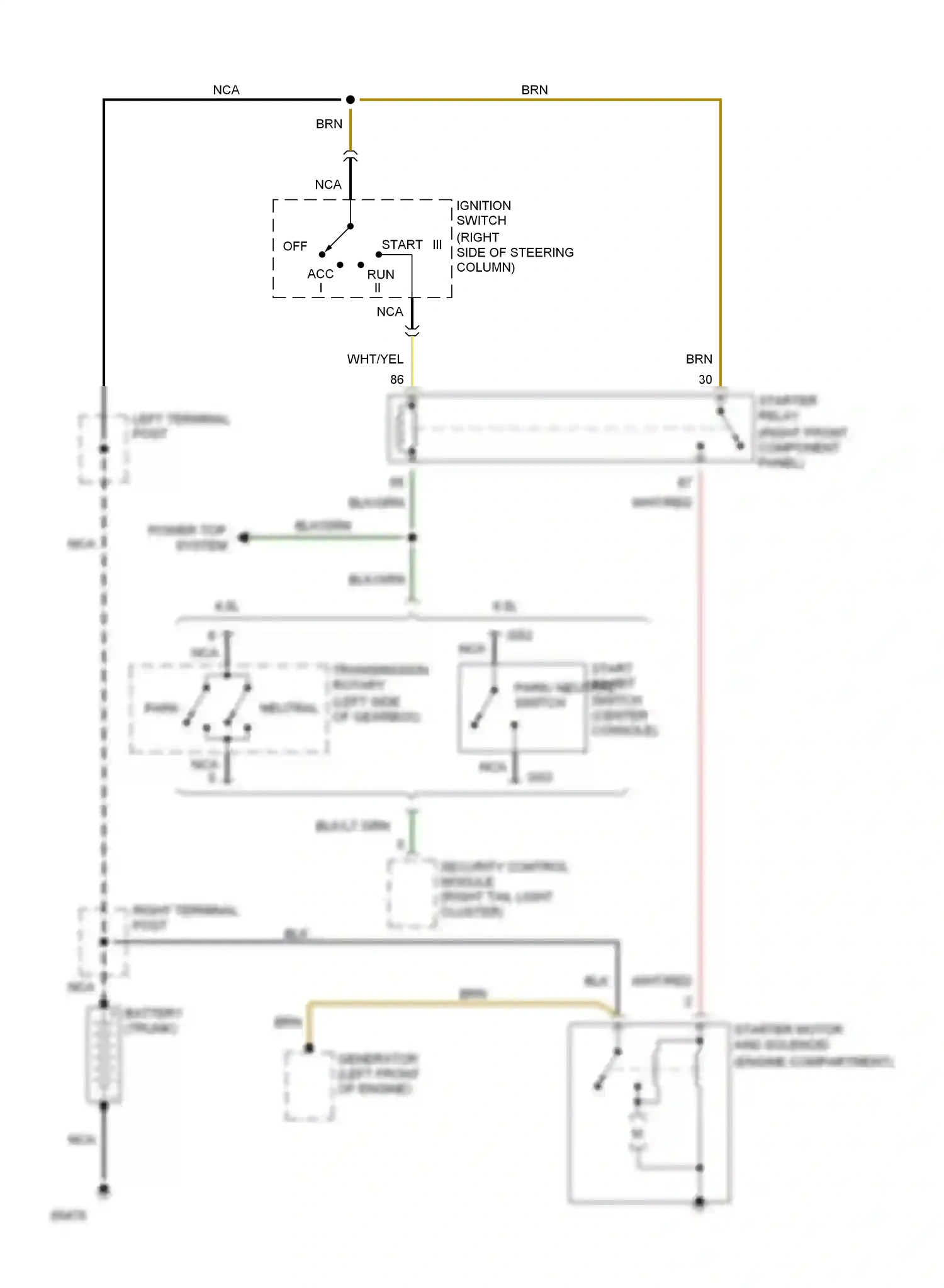 Jaguar XJS Series 3 (1990-1996) (right front component panel) wiring diagram  (1 of 1)
