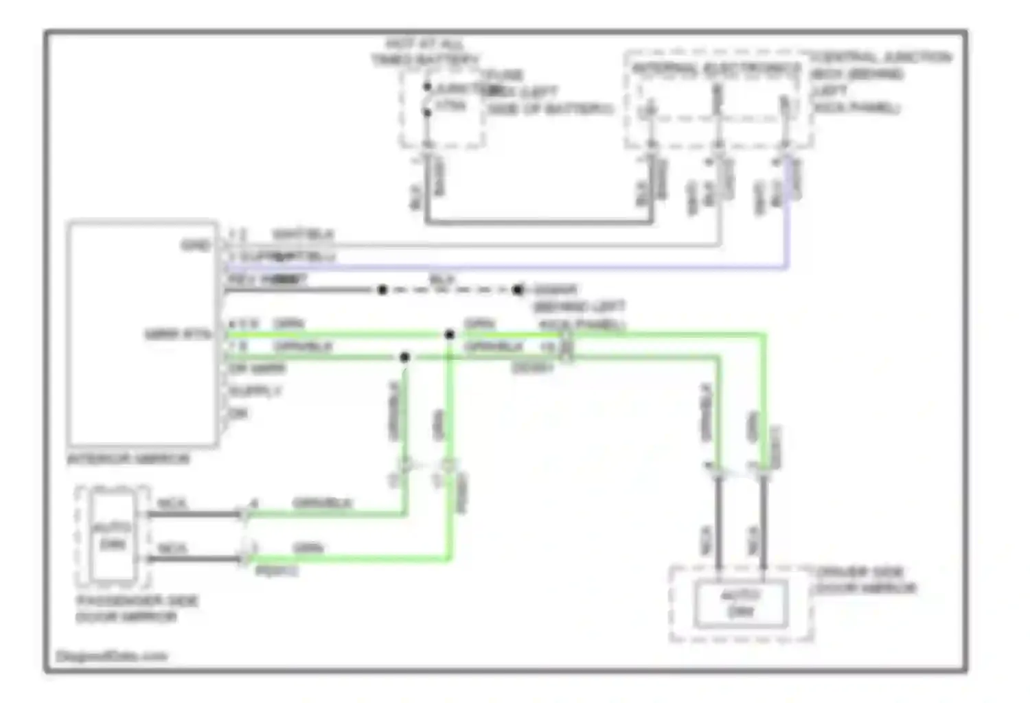 Wiring diagram driver side door mirror for Jaguar XK II facelift 2 (2011-2014) (3 of 4)