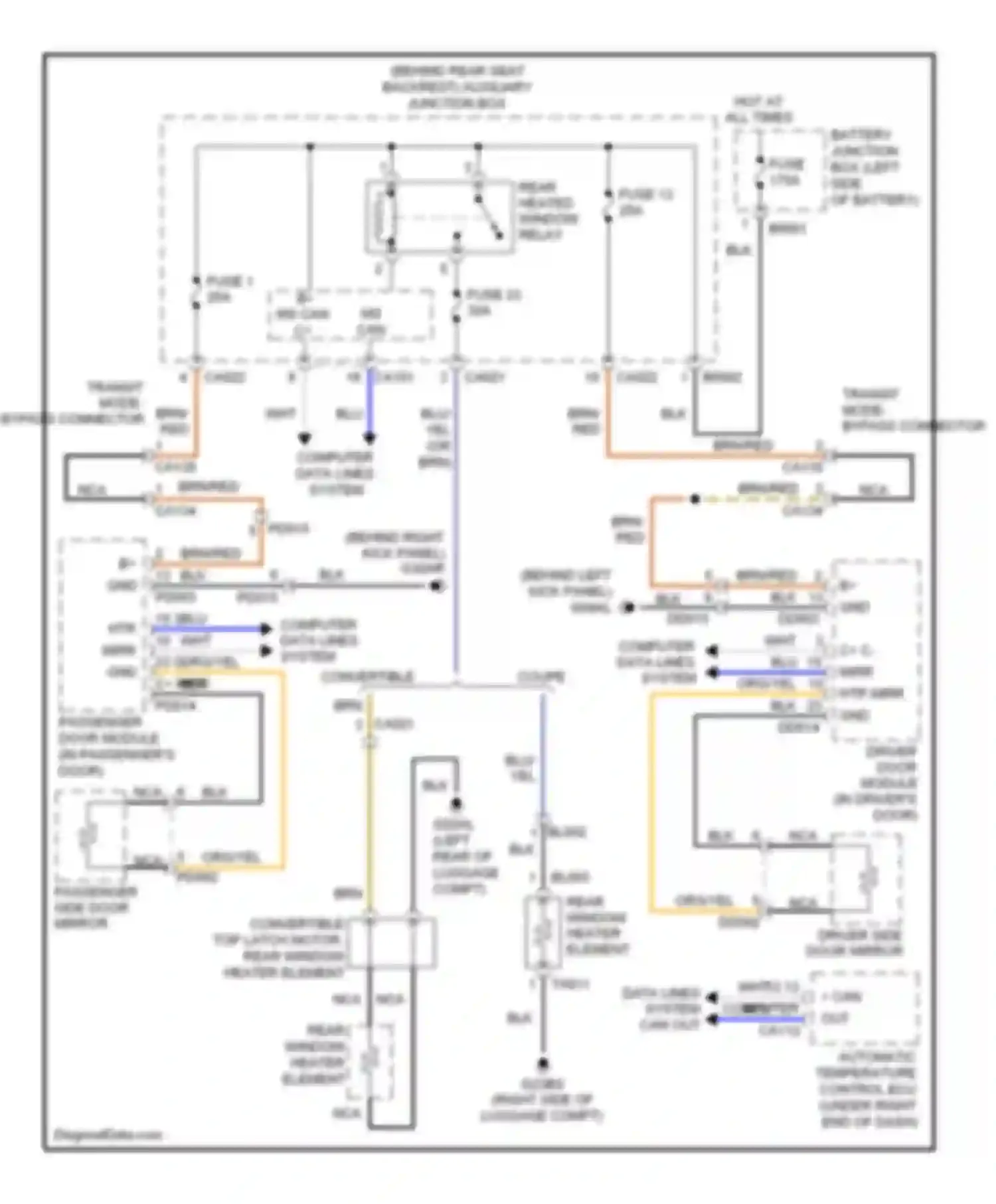 Wiring diagram fuse 1 for Jaguar XK II facelift 2 (2011-2014) (5 of 6)