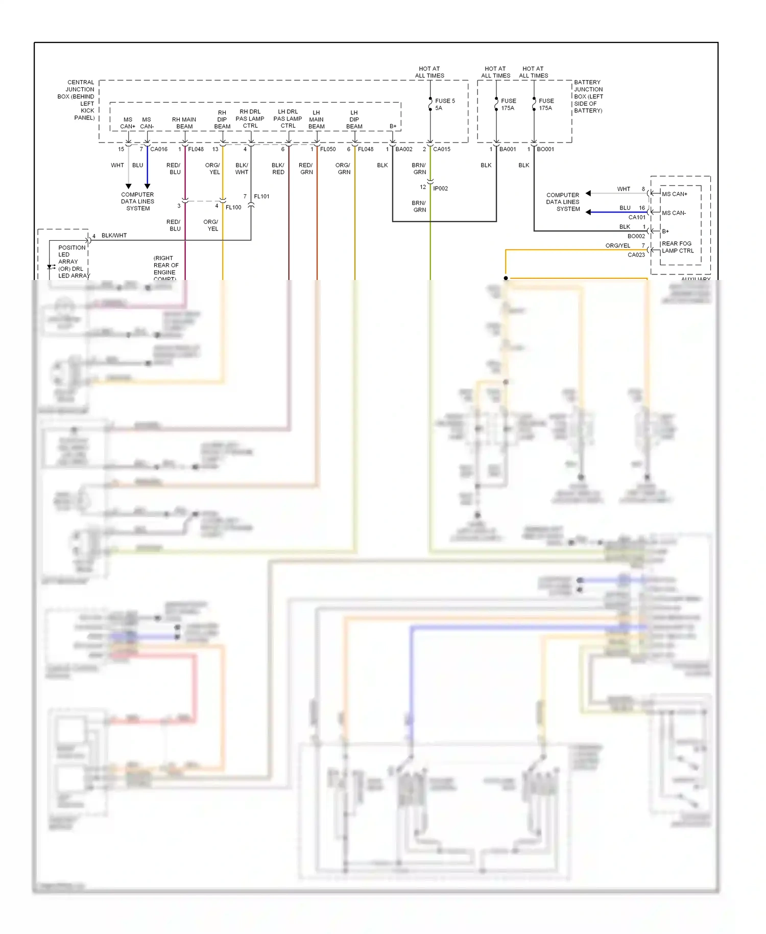 Jaguar XK II facelift 2 (2011-2014) position led array (or) drl led array wiring diagram  (1 of 1)