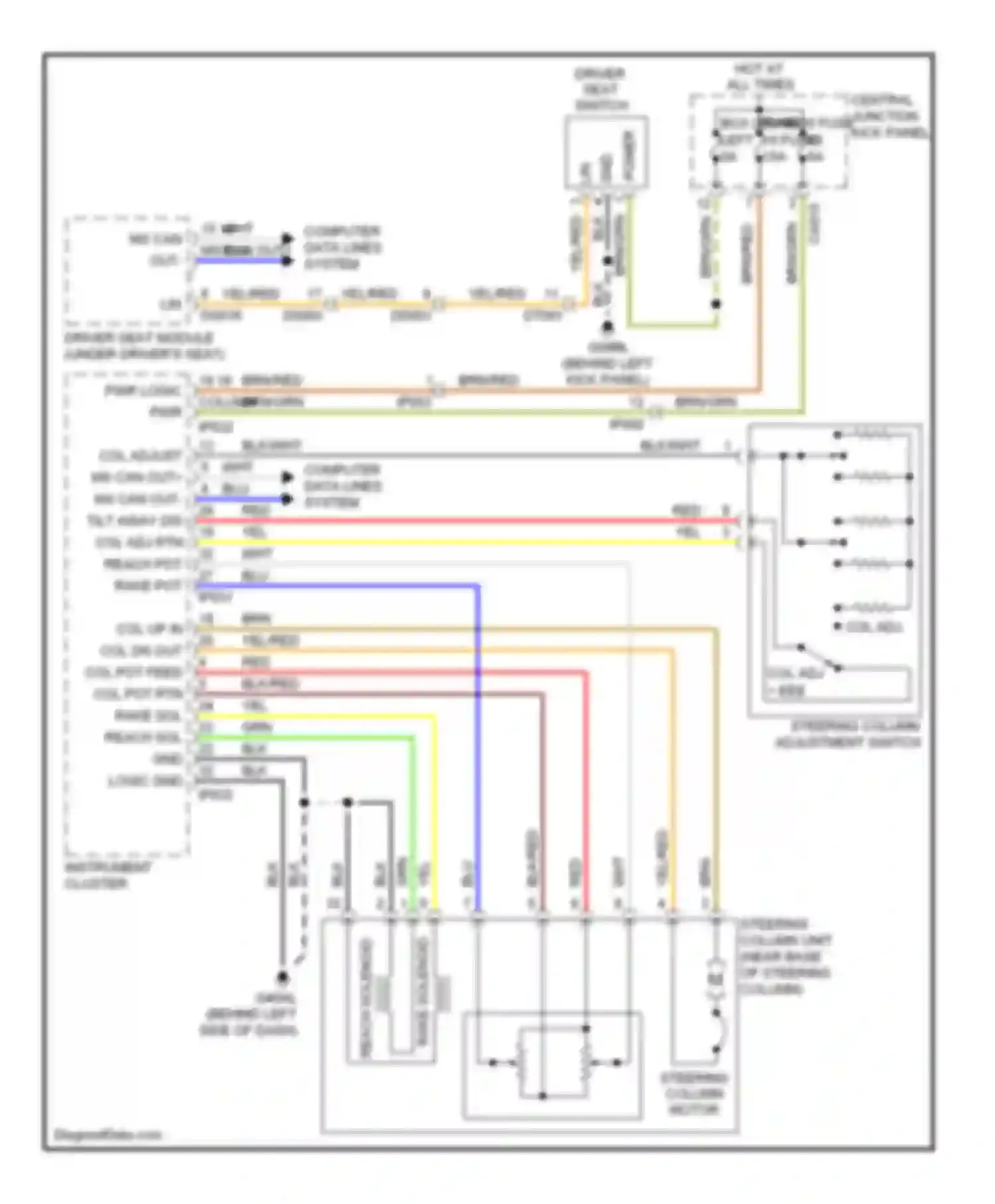 XK Jaguar II facelift (2009-2011): Steering column memory circuit
