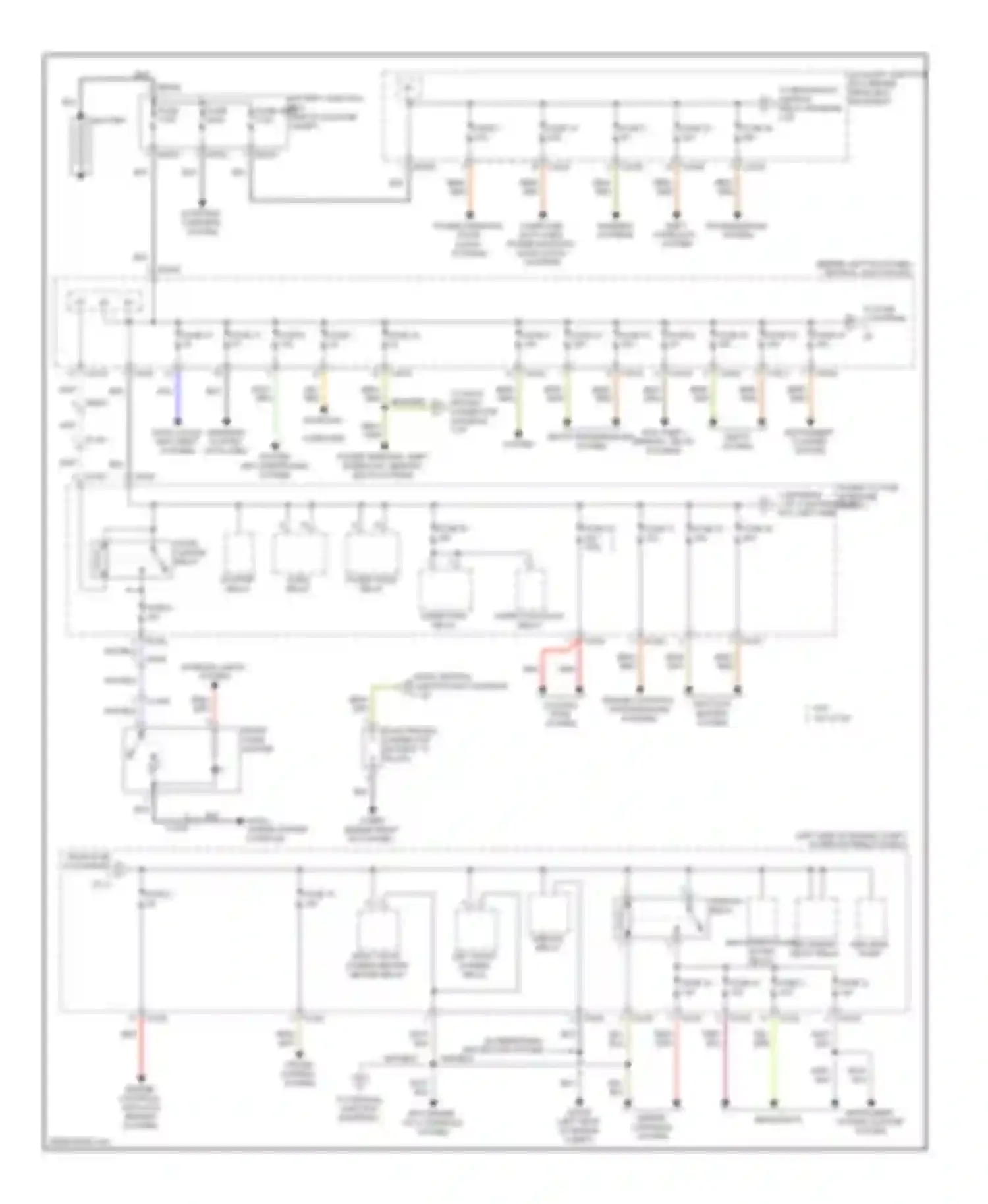 XK Jaguar II facelift (2009-2011): Power distribution circuit (1 of 2)